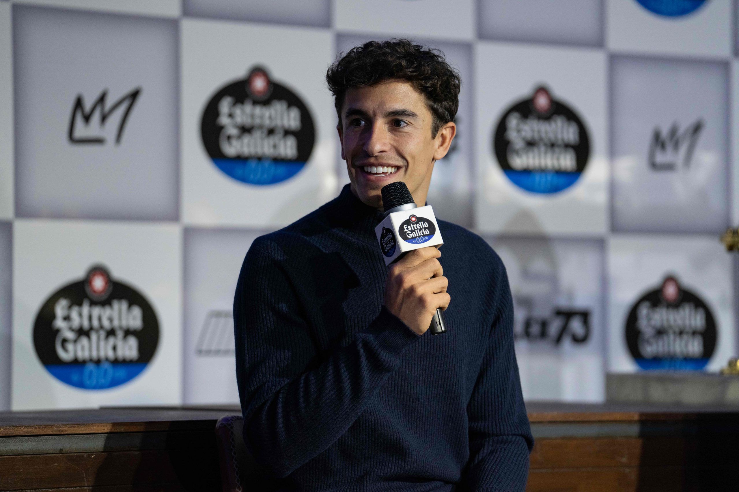 Marc Márquez en su primera comparecencia pública de 2024 organizadad por Estrella Galicia.