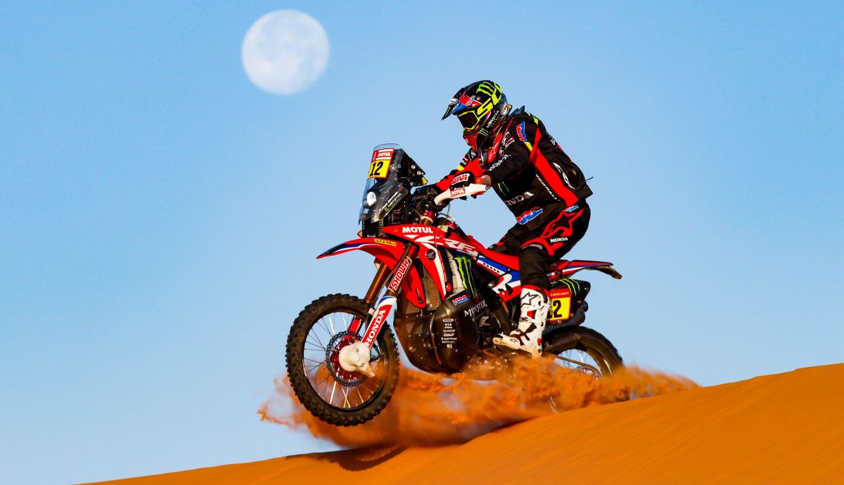 Joan Barreda en el Dakar con la Honda Joan Barreda en el Dakar con la Honda