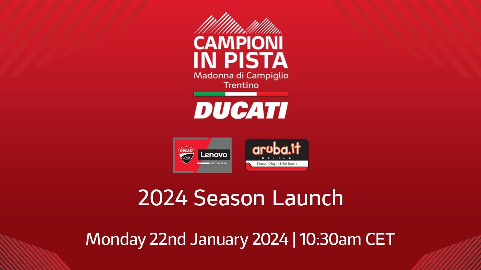 Presentación Ducati 2024 MotoGP WSBK Off Road Campioni in pista
