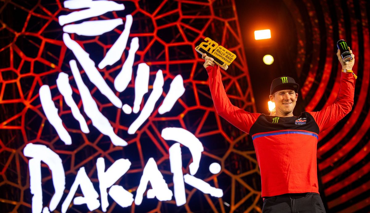 Ricky Brabec en el podio final del Dakar 2024 Ricky Brabec en el podio final del Dakar 2024