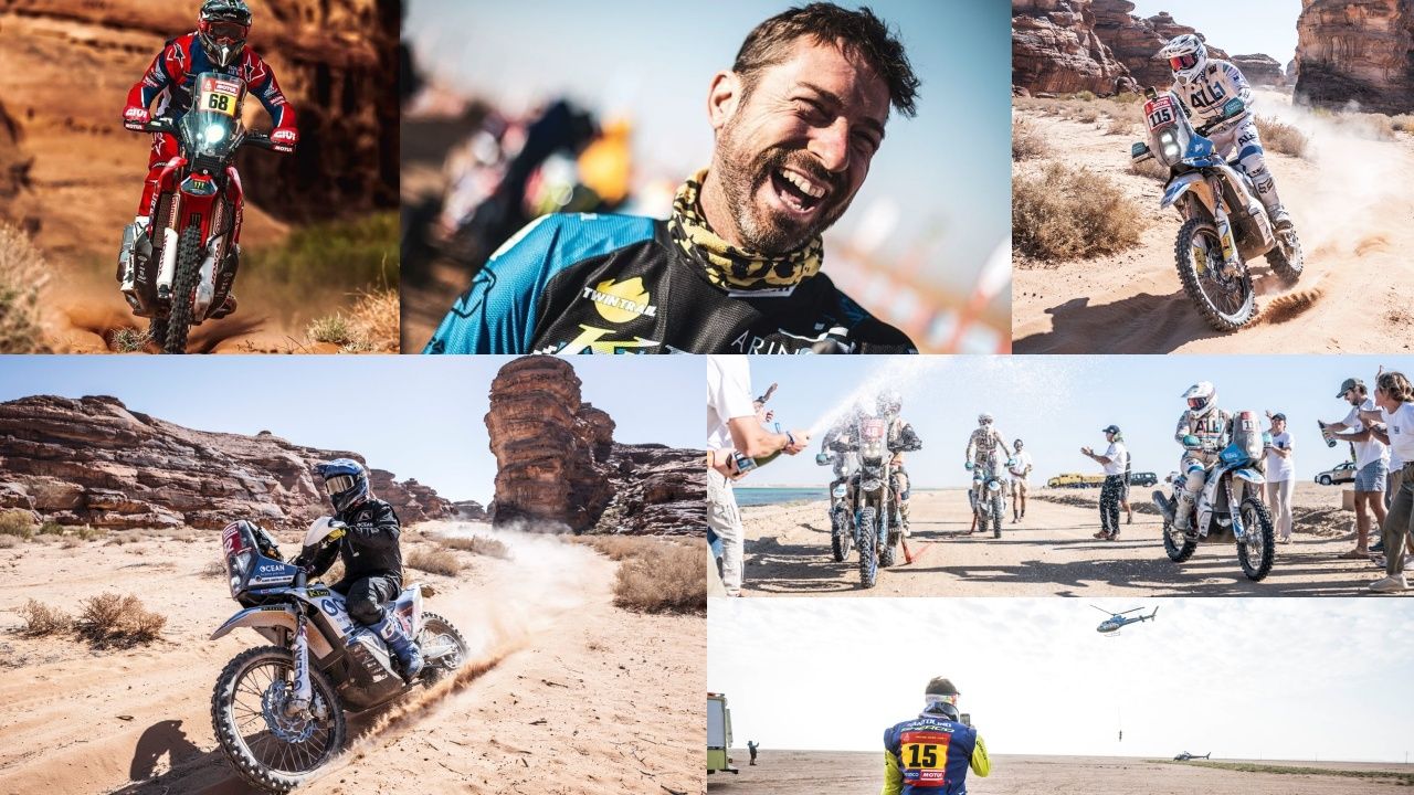Tosha Schareina, Carles Falcón, Josep Pedró, Albert Martín, el All1 Team con Javi Vega y Lorenzo Santolino en el Dakar 2024