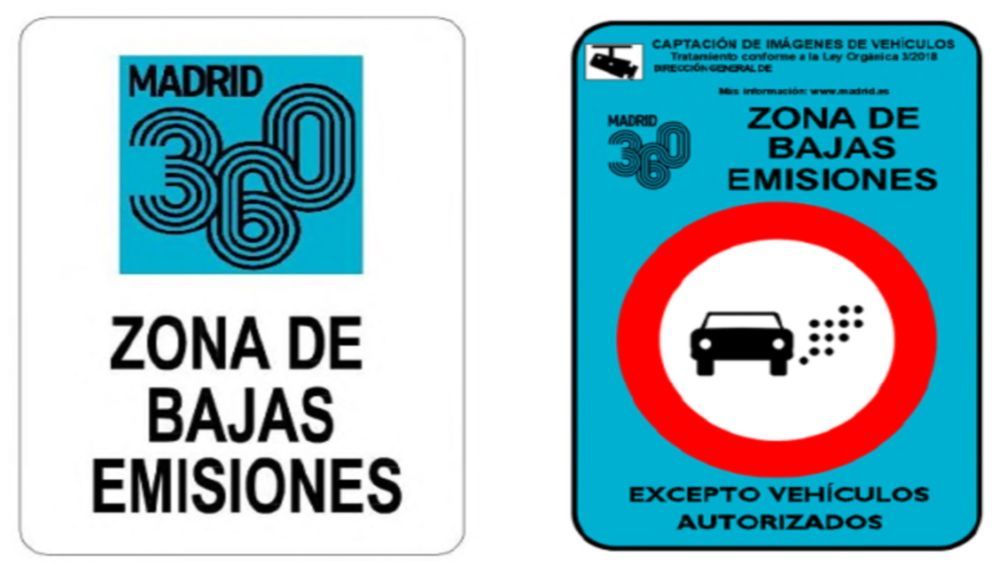 Señales de aviso de la ZBE de Madrid Señales de aviso de la ZBE de Madrid