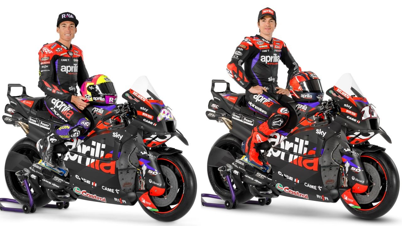 Aleix Espargaró y Maverick Viñales sobre las Aprilia RS GP 2024 Racing que llevarán en MotoGP 2024