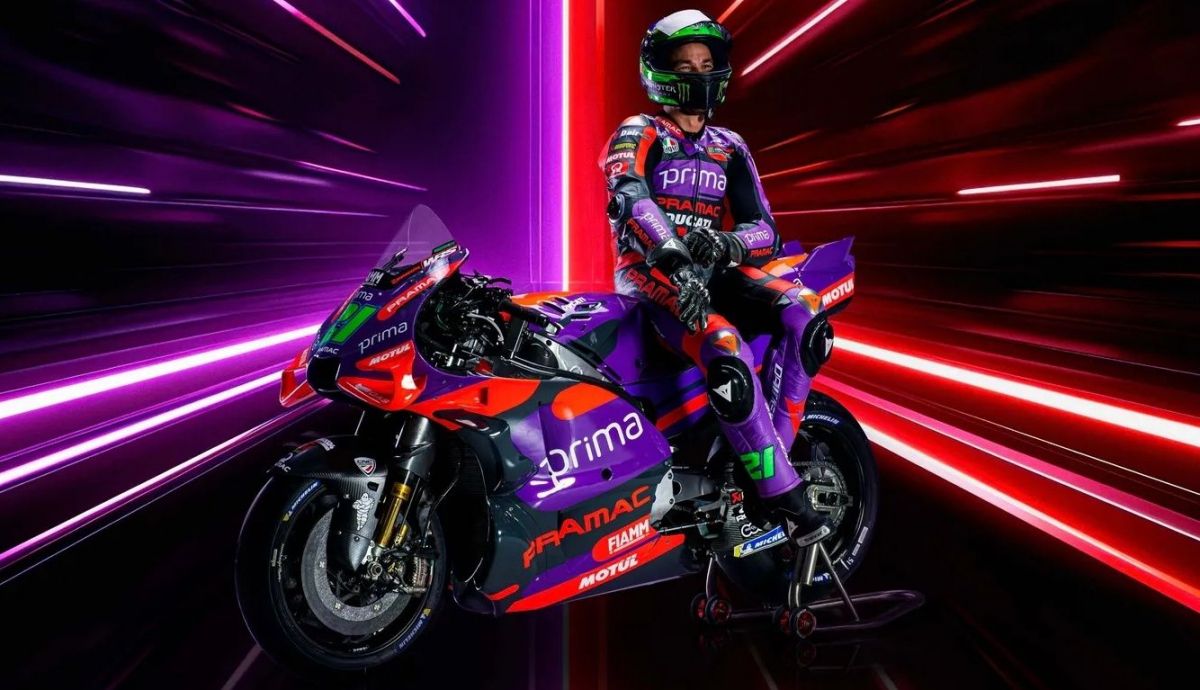Franco Morbidelli sobre la Ducati Desmosedici GP24 del Prima Pramac que llevará en MotoGP 2024 Franco Morbidelli sobre la Ducati Desmosedici GP24 del Prima Pramac que llevará en MotoGP 2024