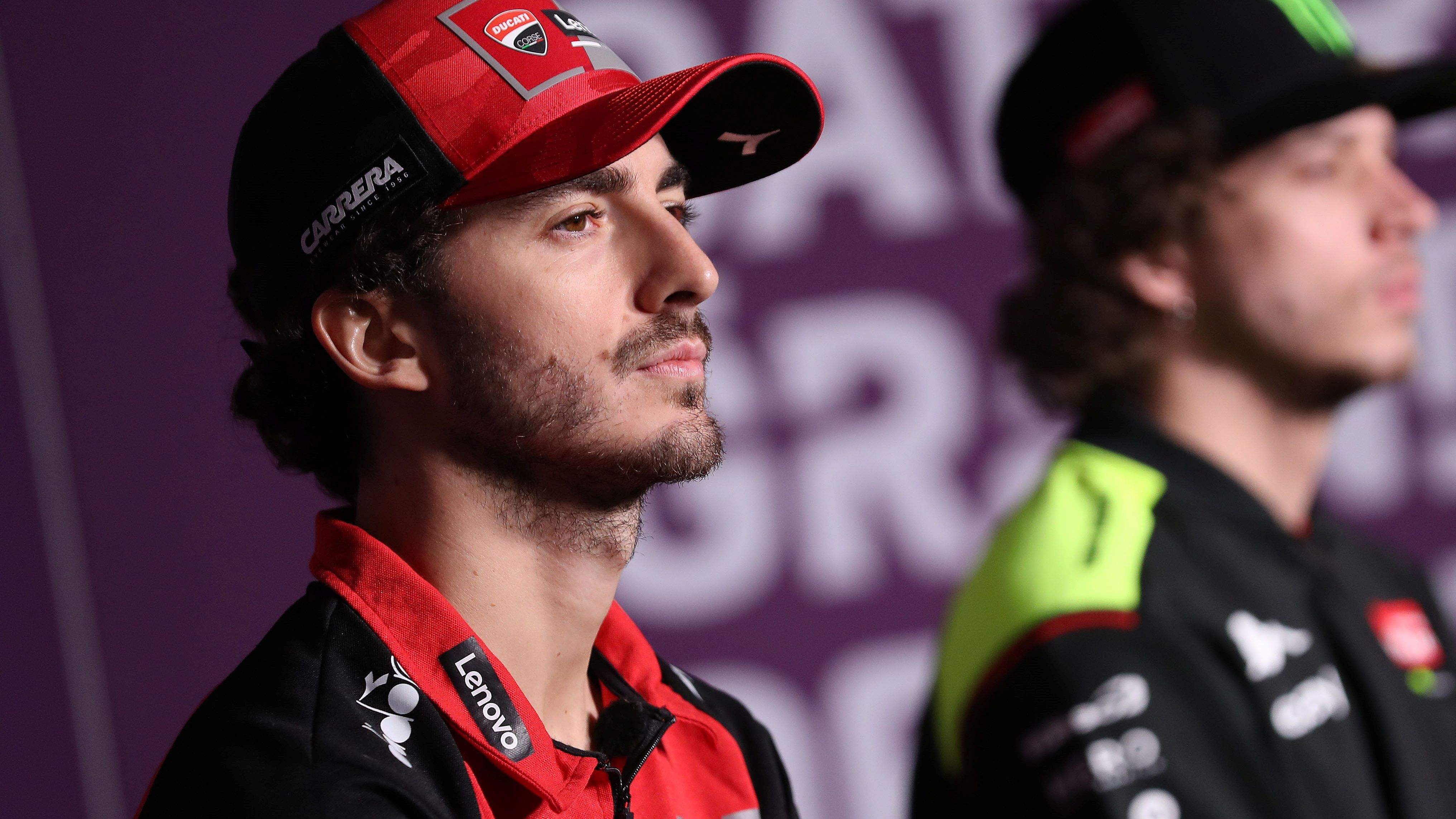 Pecco Bagnaia en la rueda de prensa del GP de Qatar de MotoGP 2024