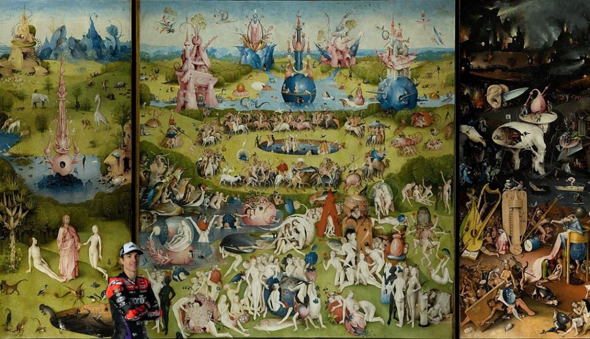 Maverick Viñales en El jardín de las delicias, de Jheronimus Bosch Maverick Viñales en El jardín de las delicias, de Jheronimus Bosch