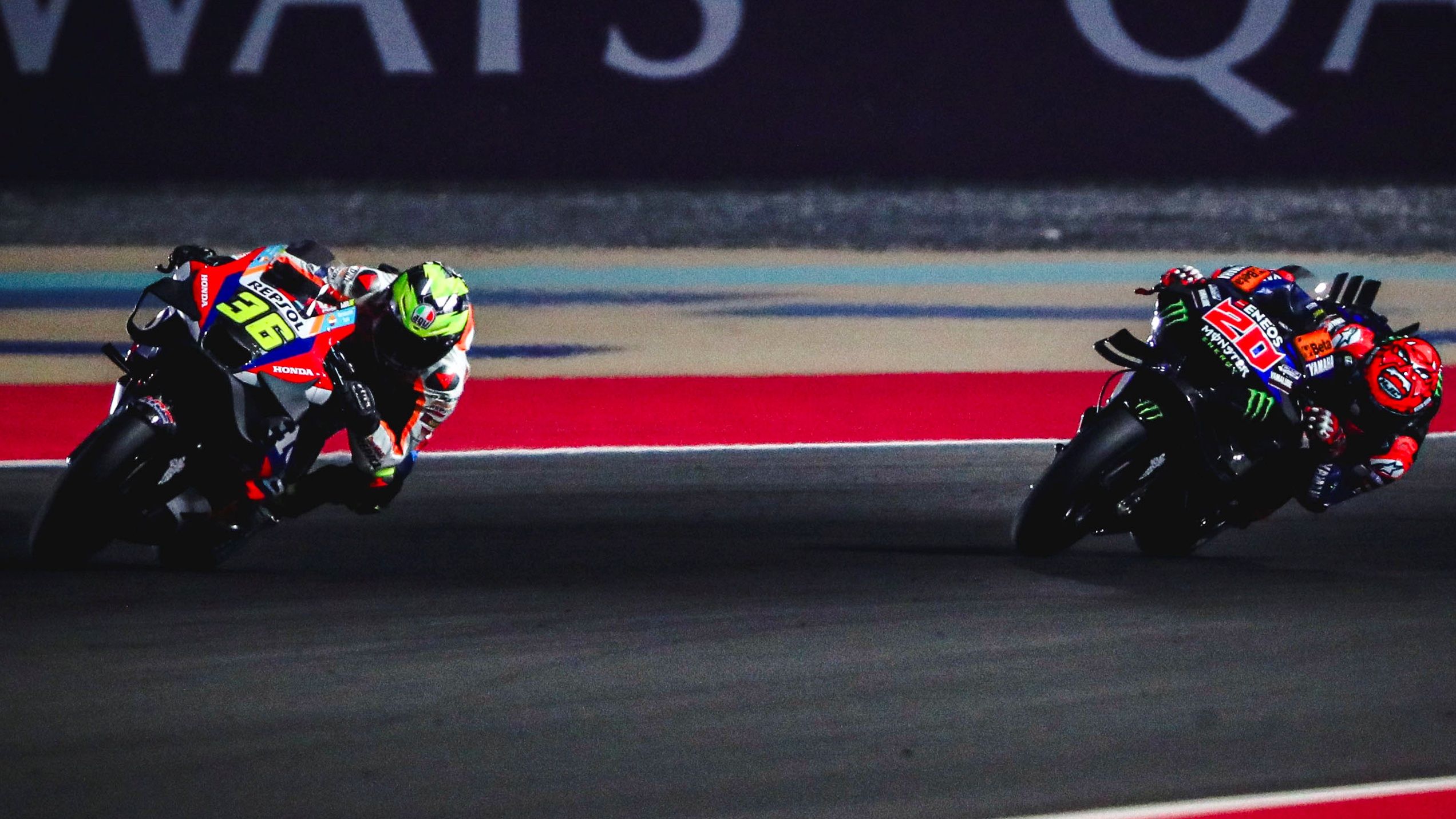 Joan Mir seguido por Fabio Quartararo, MotoGP Qatar 2024