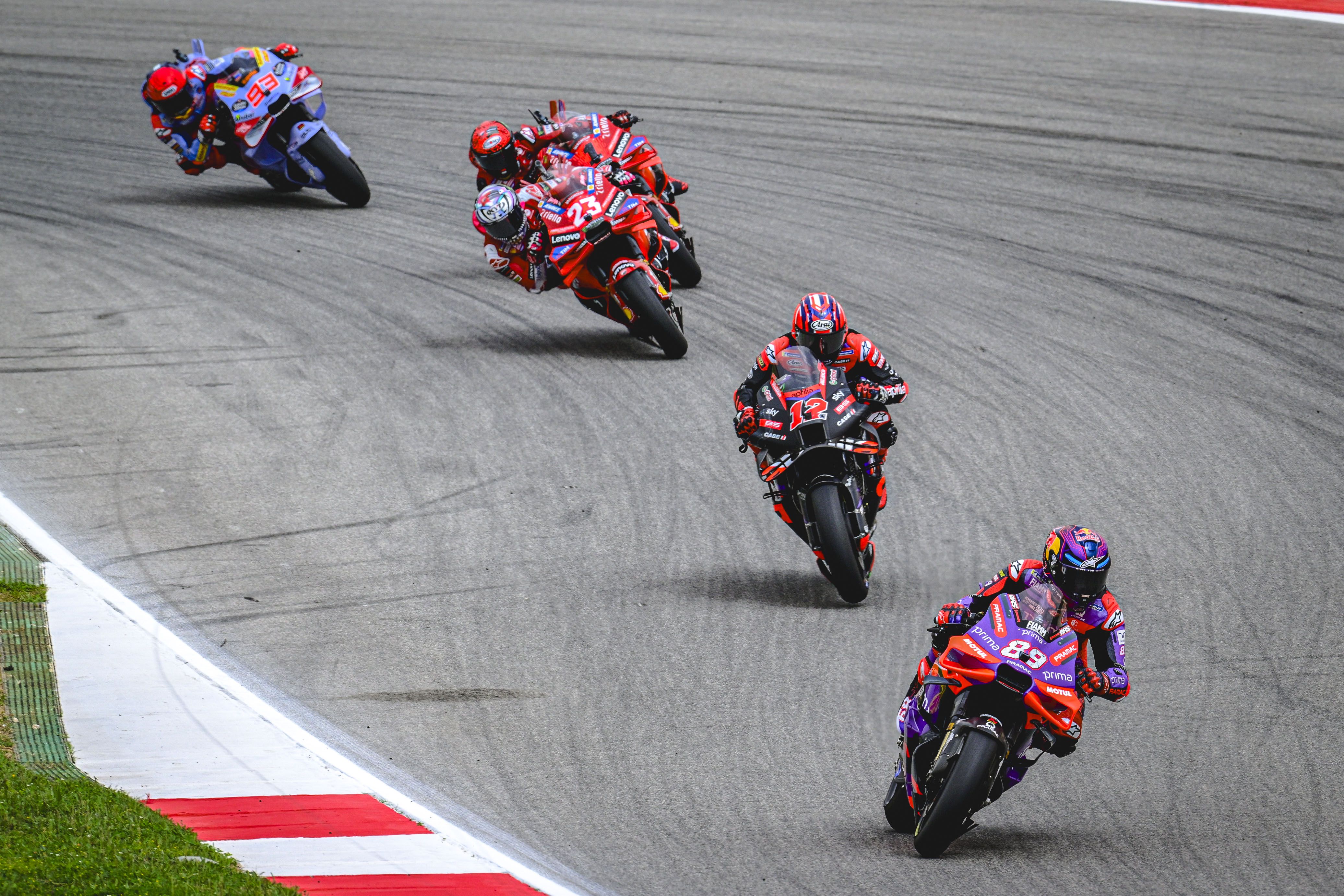Jorge Martín, Maverick Viñales, Enea Bastianini, Pecco Bagnaia y Marc Márquez, MotoGP Portimao 2024
