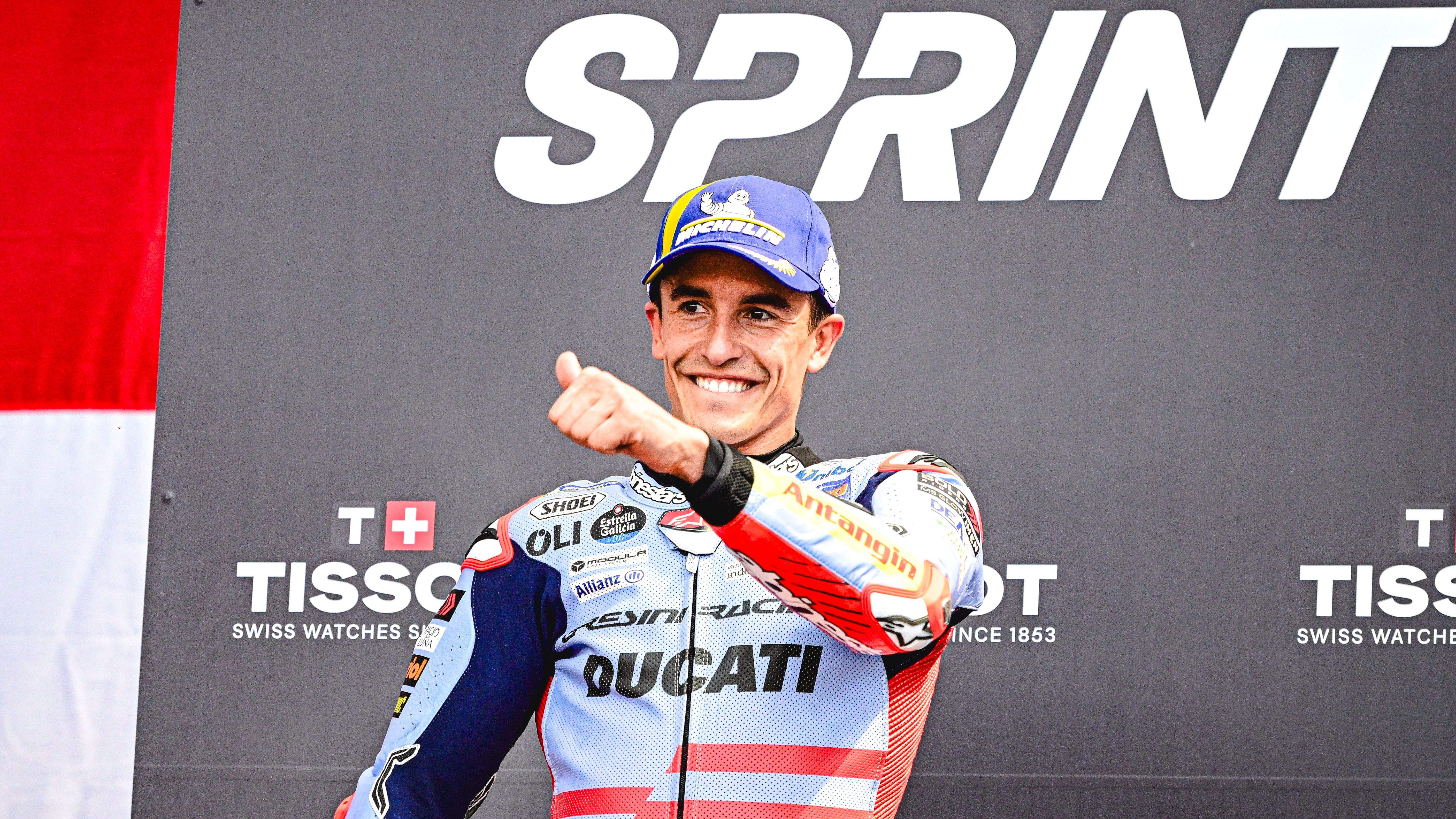 Marc Márquez en el podio del Sprint del GP de las Américas