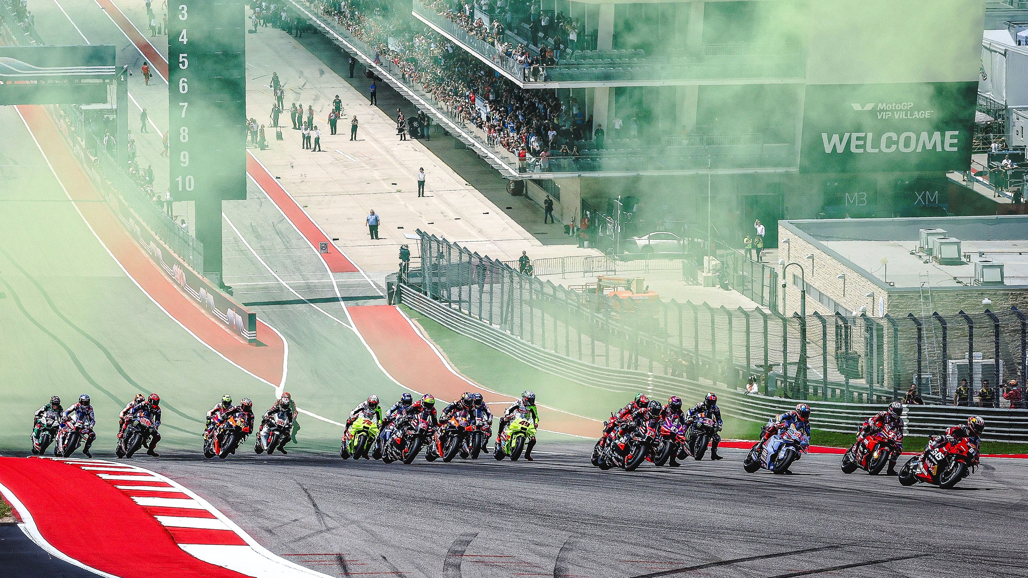 Primera curva de la carrera, MotoGP Américas 2024