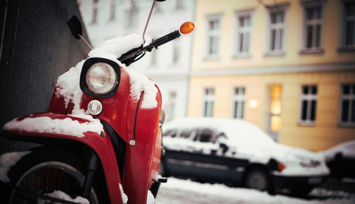 Ola de frío y la moto
