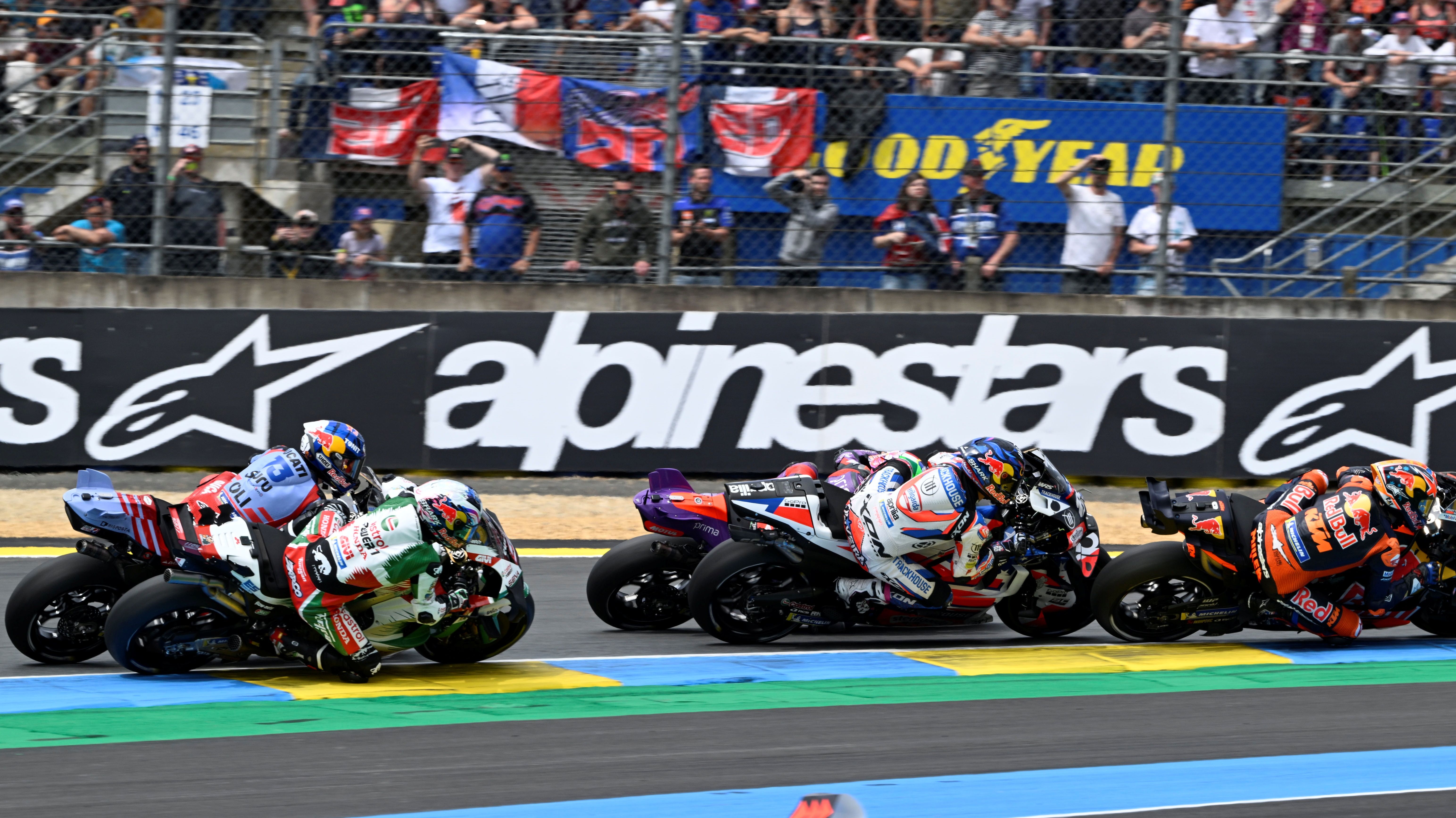 Jack Miller, Miguel Oliveira, Franco Morbidelli, Johann Zarco y Álex Márquez, MotoGP Francia 2024