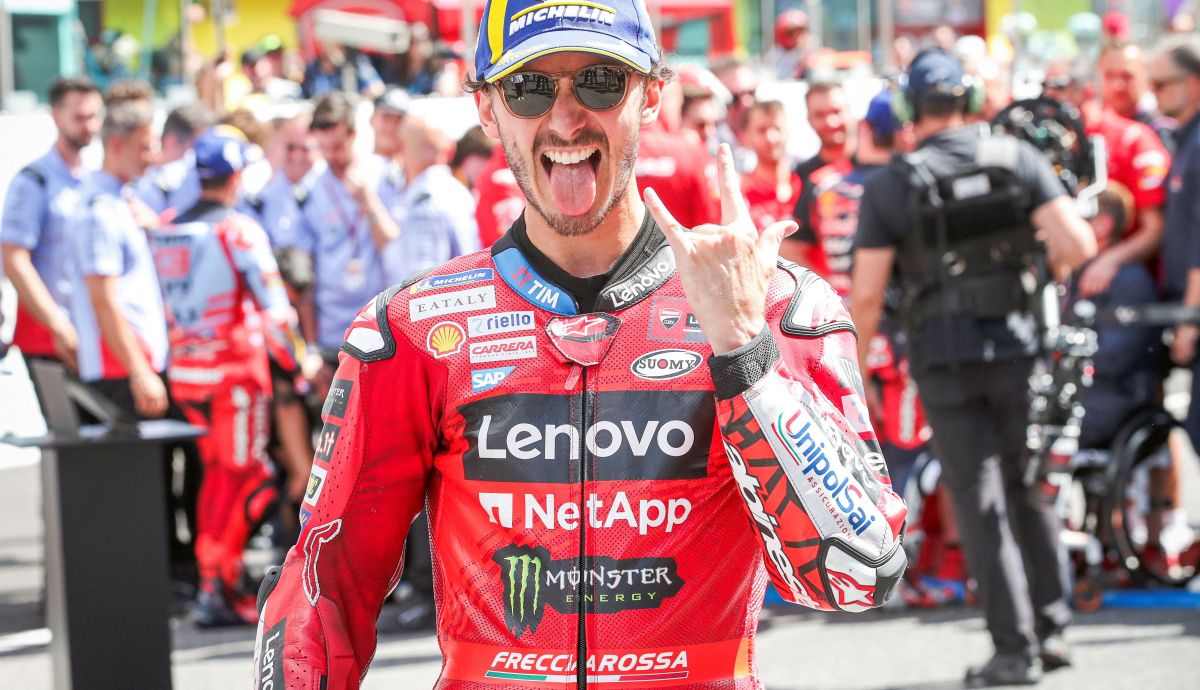 Pecco Bagnaia celebra su victoria en el Sprint de Mugello