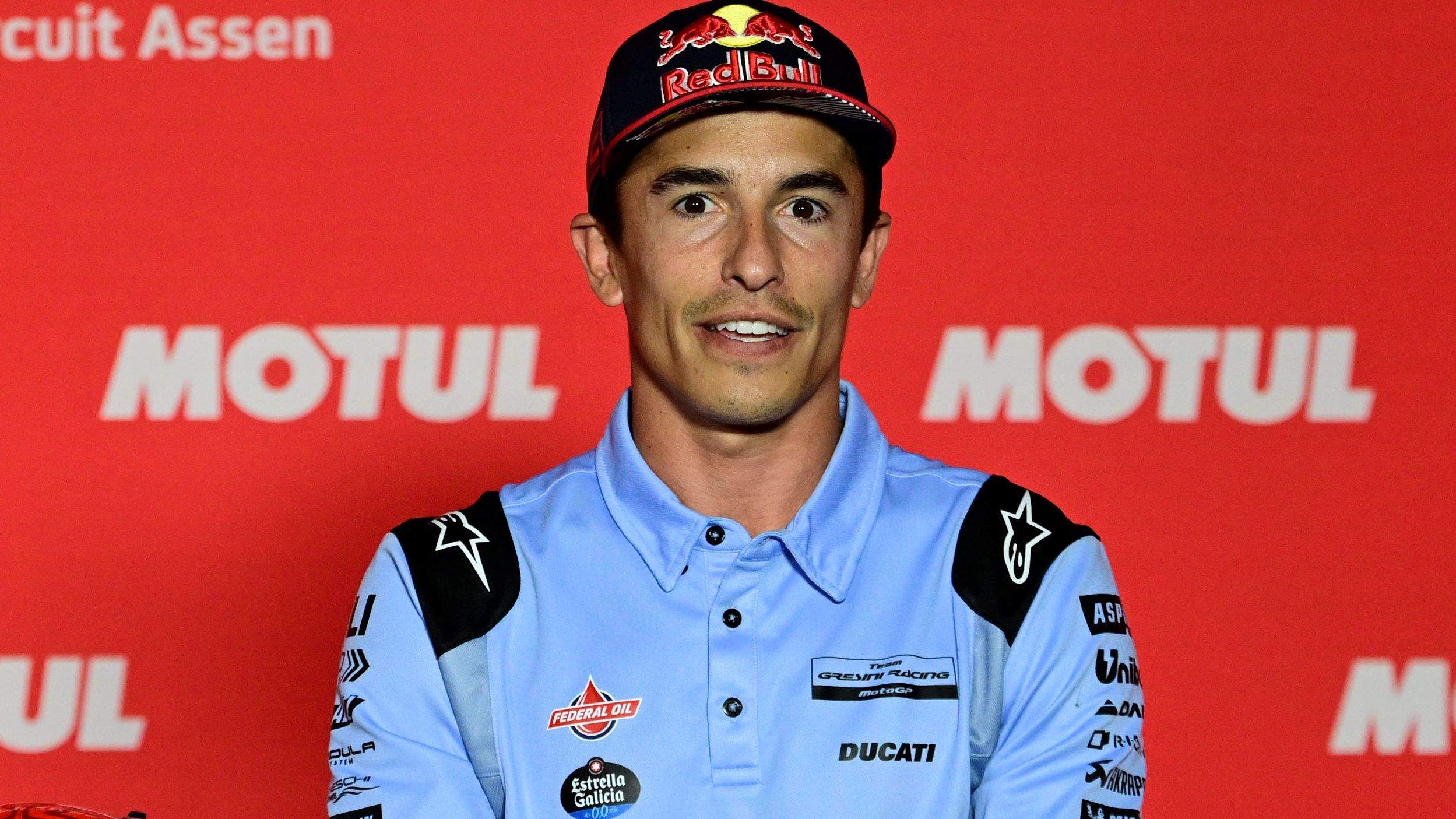Marc Márquez en la rueda de prensa de Assen