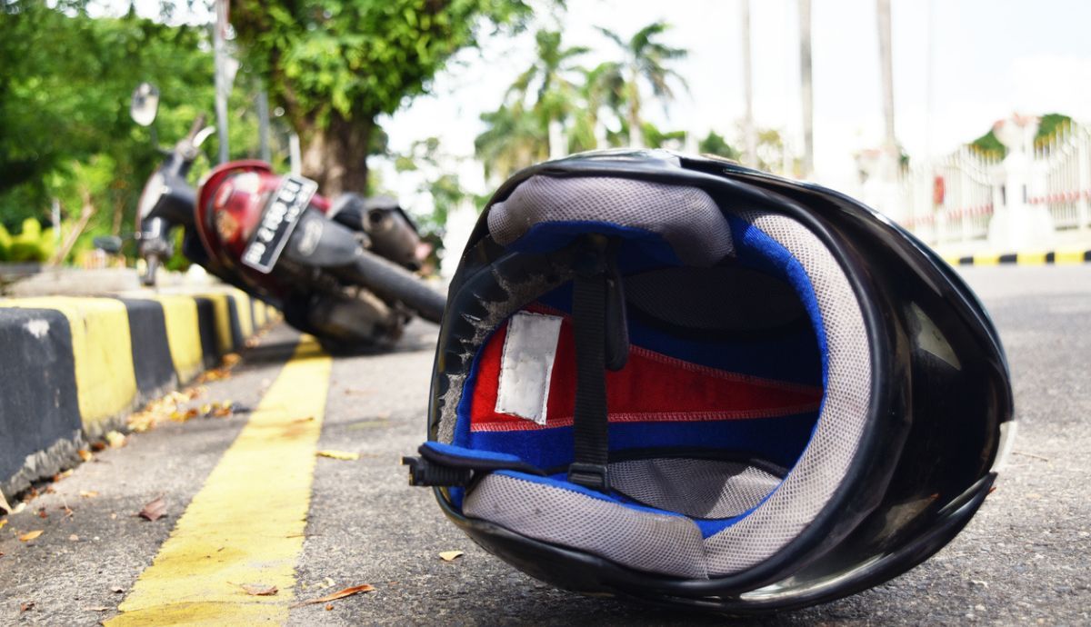 Casco después de un accidente