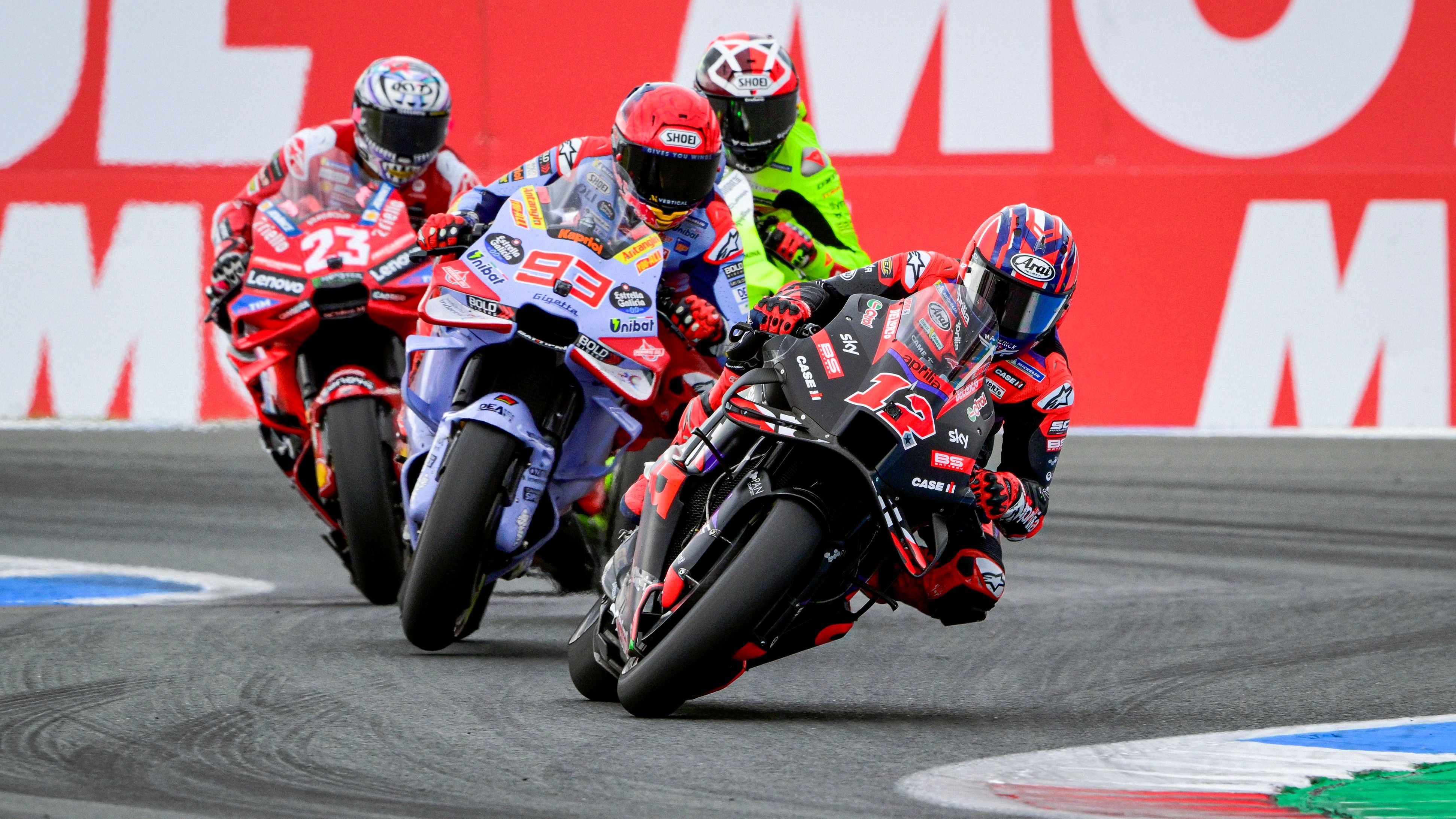 Maverick Viñales, Marc Márquez, Enea Bastianini y Fabio Di Giannantonio, MotoGP Assen 2024
