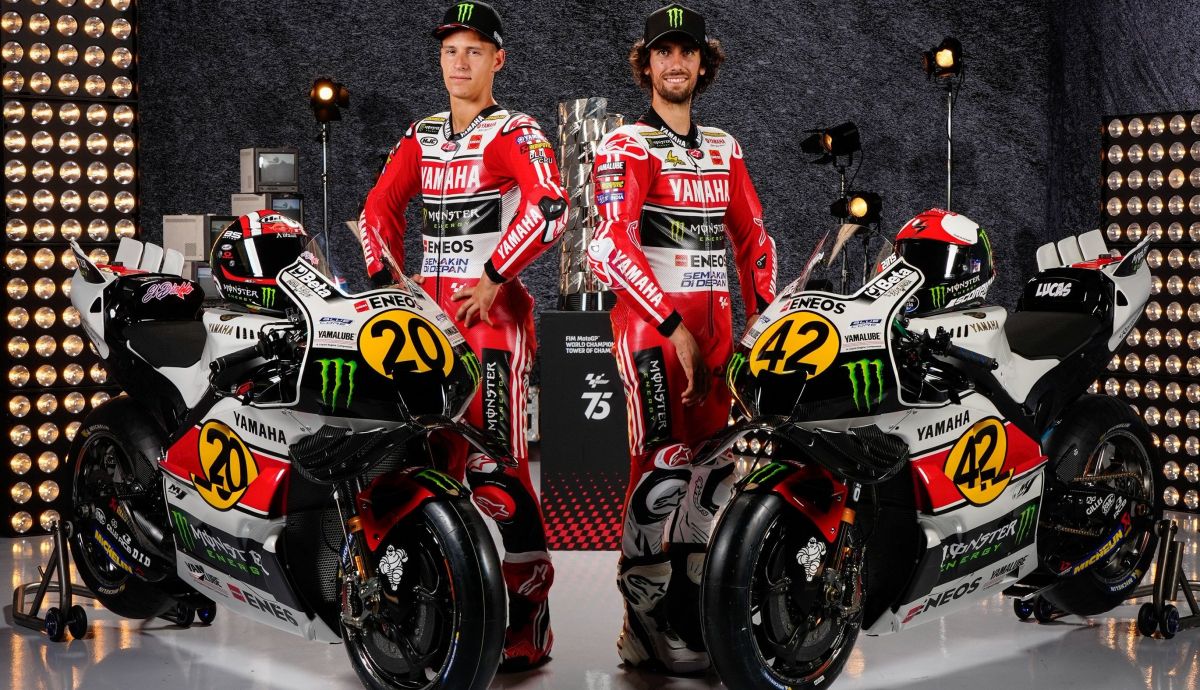 La decoración especial del Monster Yamaha para el 75 aniversario de MotoGP La decoración especial del Monster Yamaha para el 75 aniversario de MotoGP