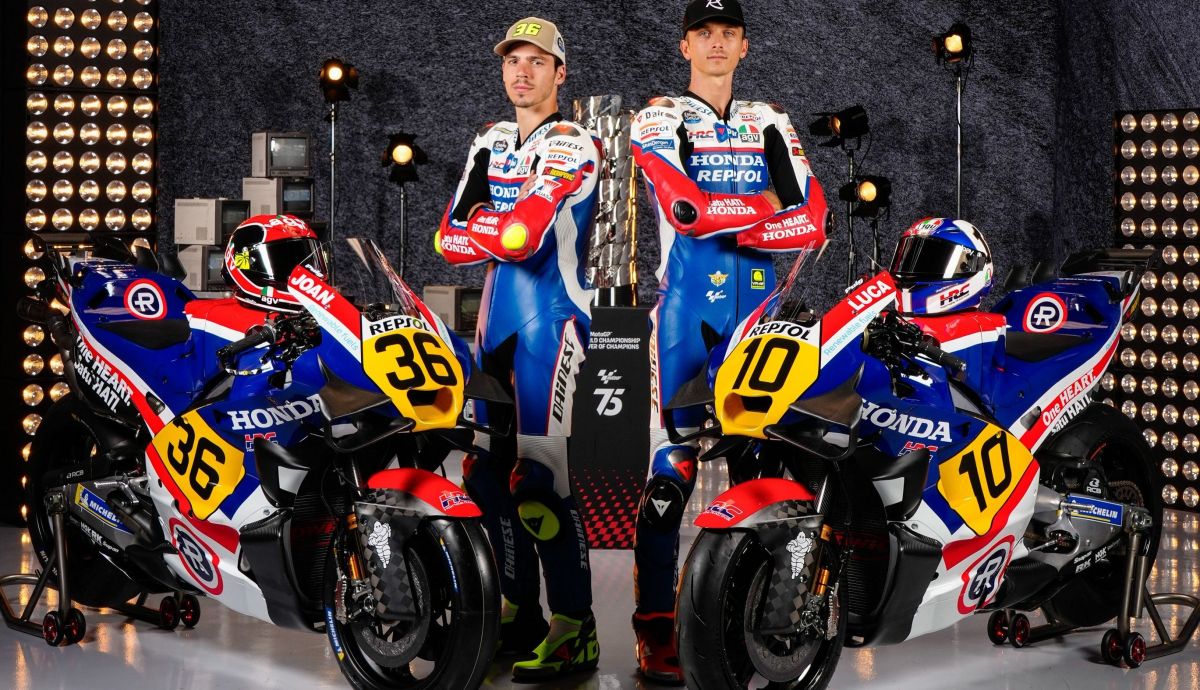 La decoración especial del Repsol Honda para el 75 aniversario de MotoGP La decoración especial del Repsol Honda para el 75 aniversario de MotoGP
