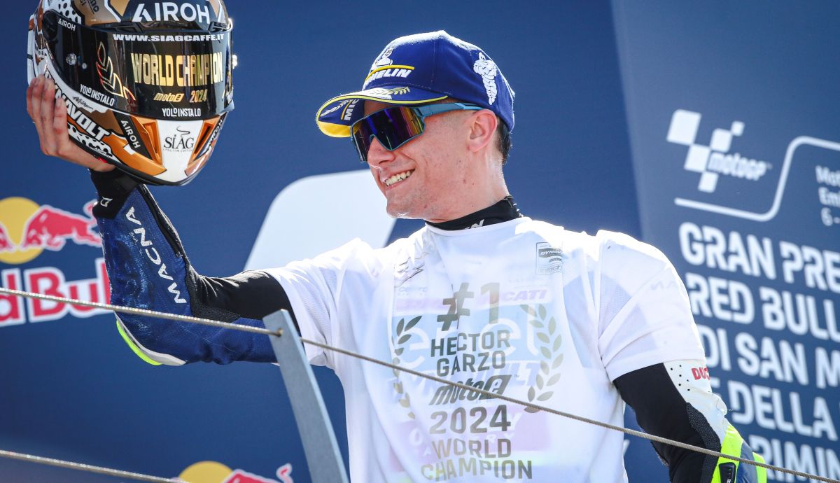Héctor Garzó celebra su título mundial, MotoE San Marino 2024