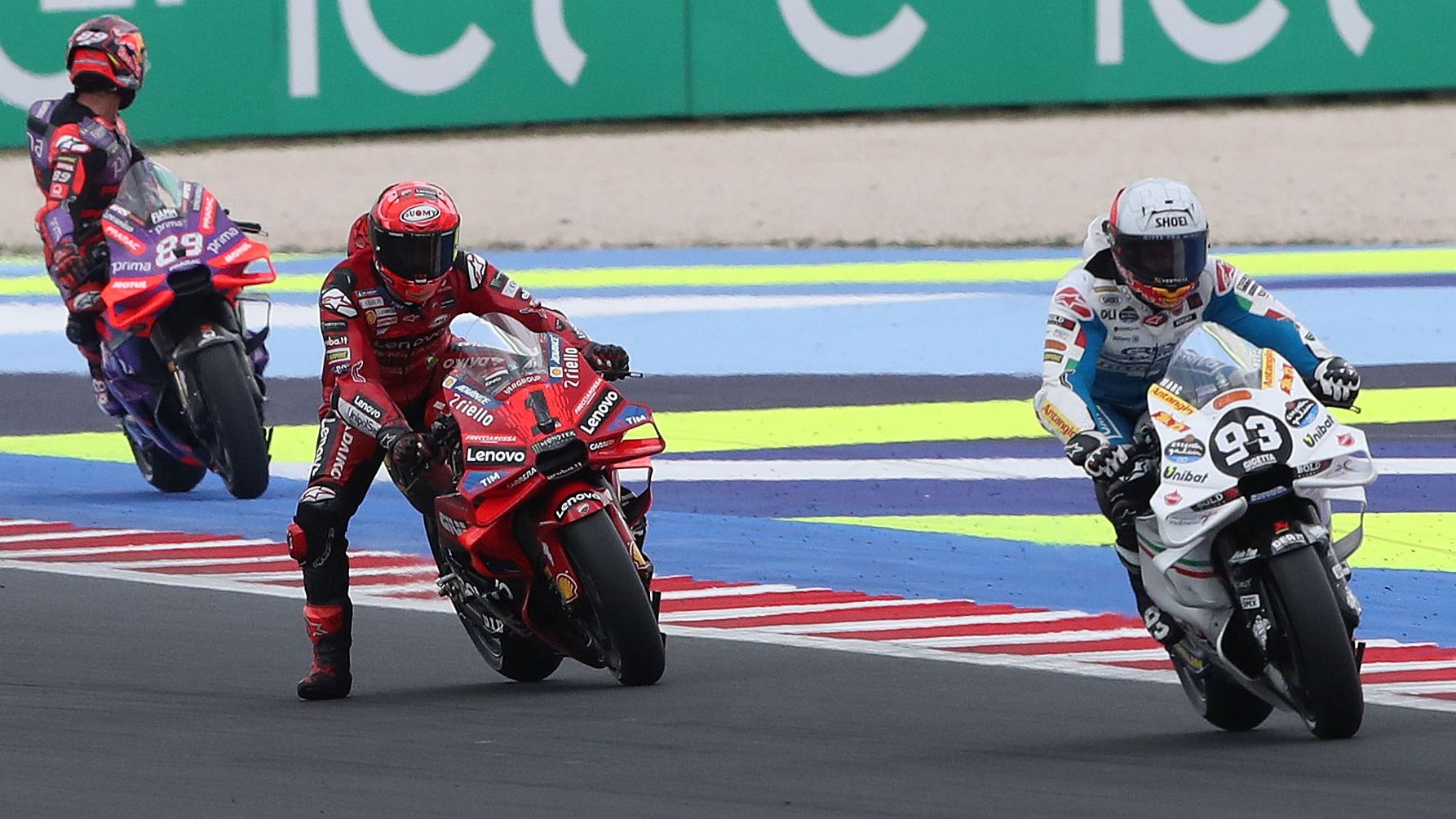 Marc Márquez y Pecco Bagnaia doblan a Jorge Martín, MotoGP San Marino 2024