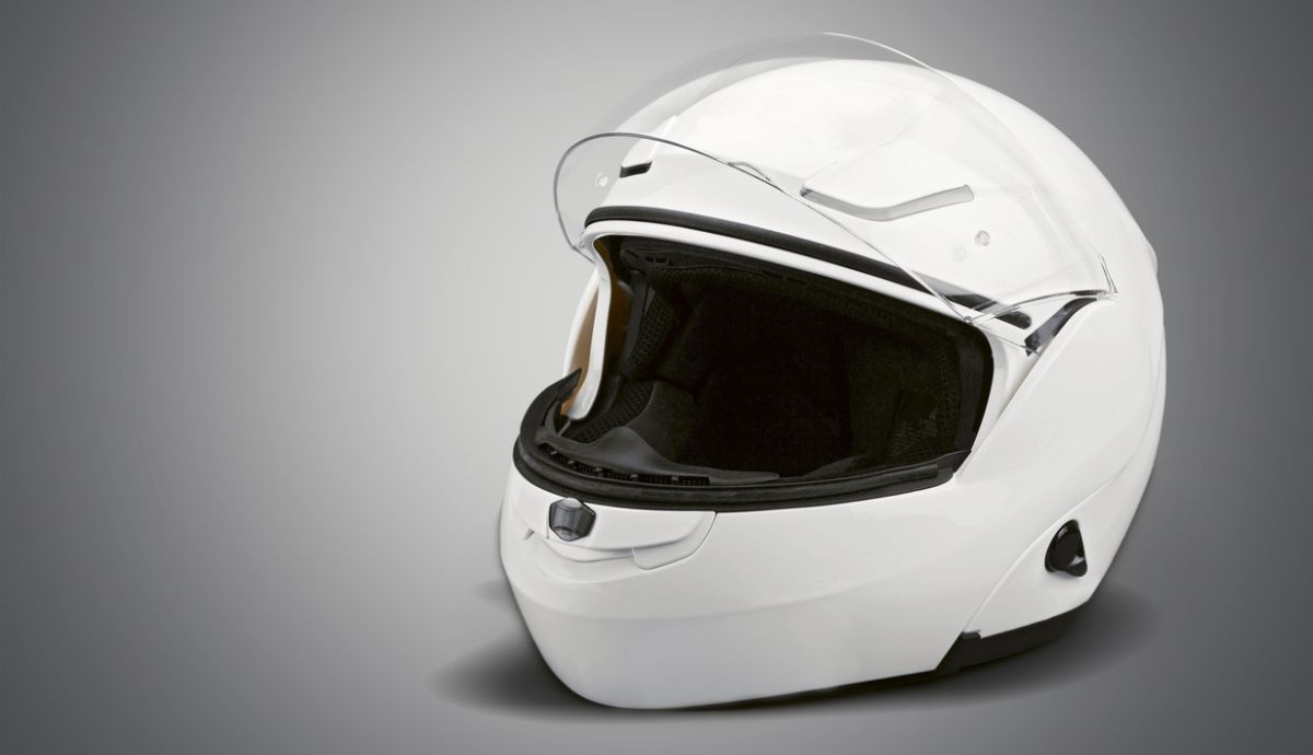 Casco de moto blanco