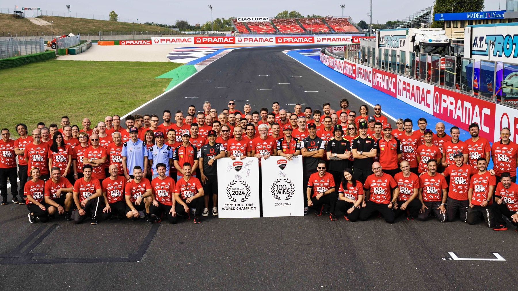 Ducati festeja el título de constructores 2024 y las 100 victorias en MotoGP