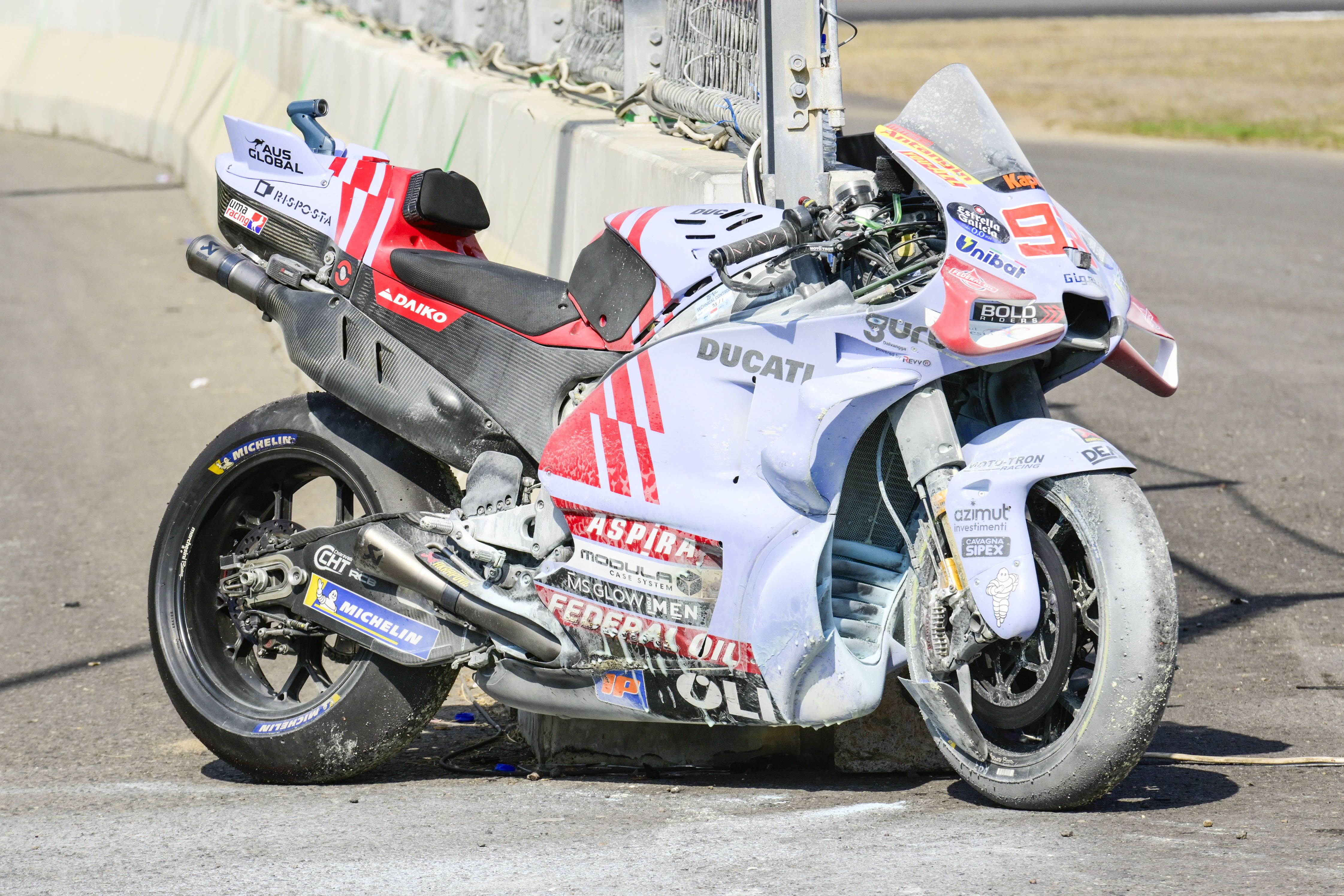 La Ducati de Marc Márquez tras romper el motor, MotoGP Indonesia 2024