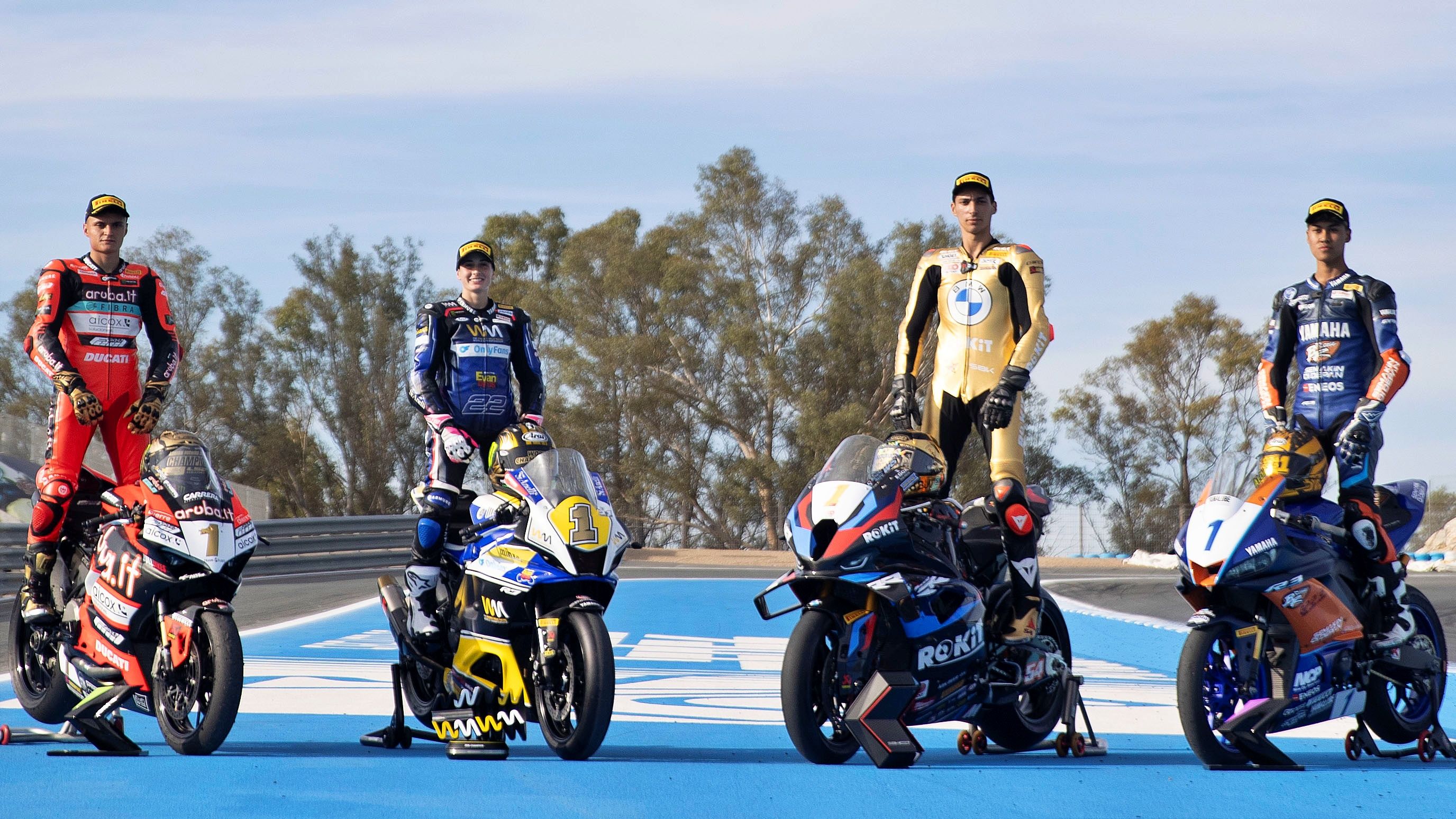 Adrián Huertas, Ana Carrasco, Toprak Razgatlioglu y Aldi Satya Mahendra, los campeones del WorldSBK 2024