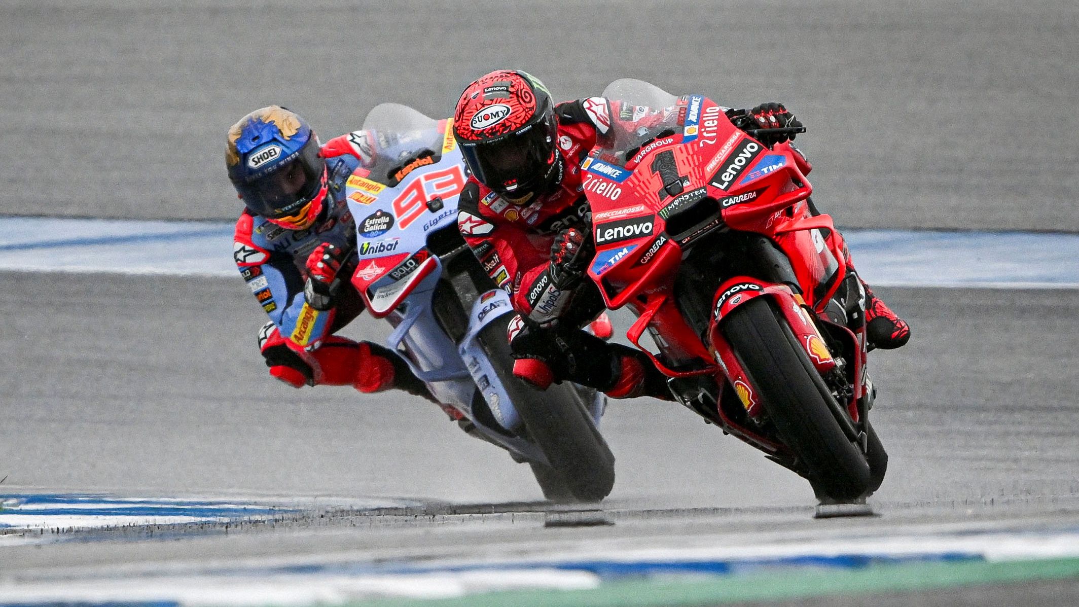 Pecco Bagnaia comanda ante Marc Márquez, MotoGP Tailandia 2024