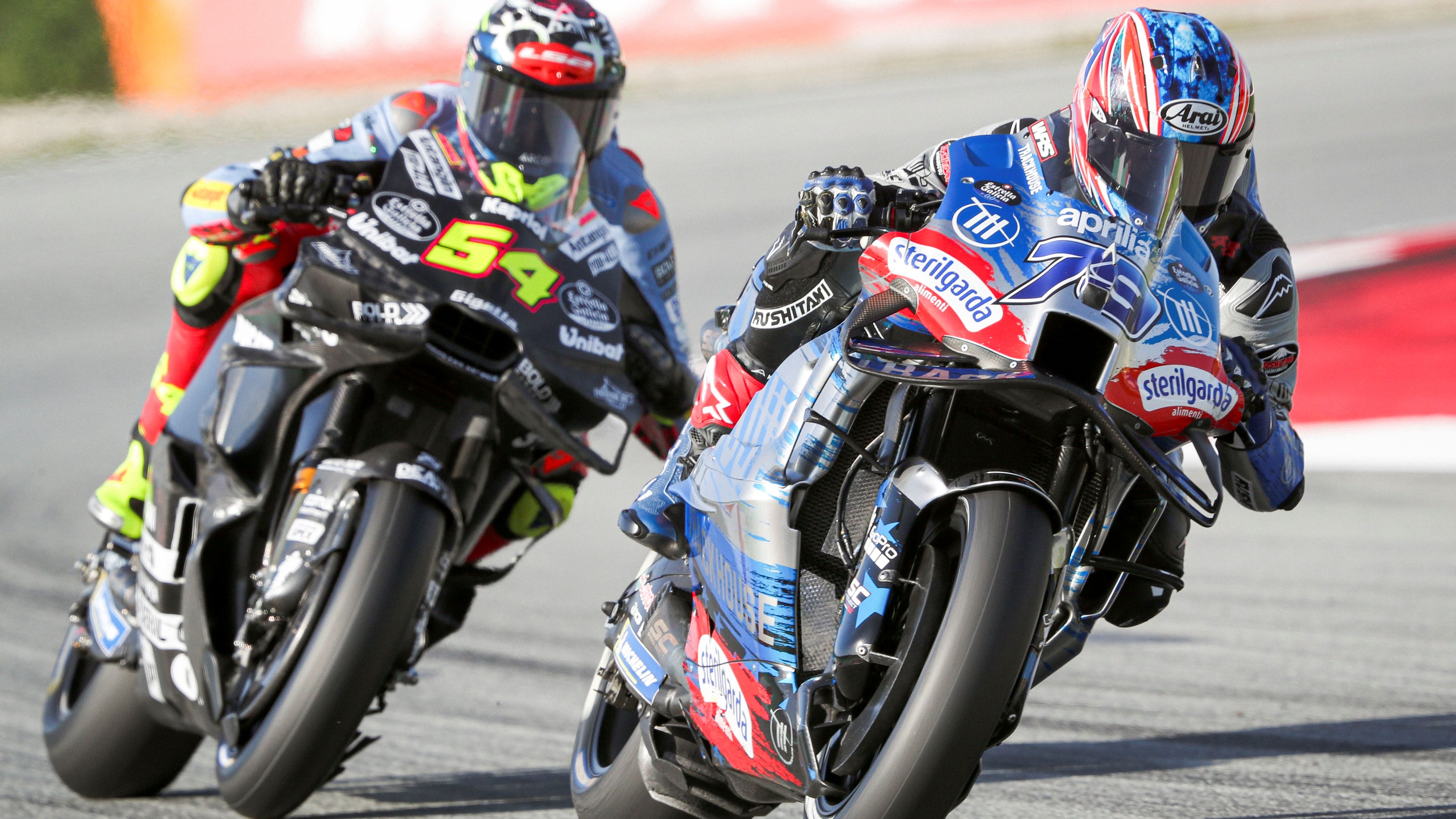 Ai Ogura y Fermín Aldeguer en su primer día en la categoría, Test Barcelona MotoGP 2025