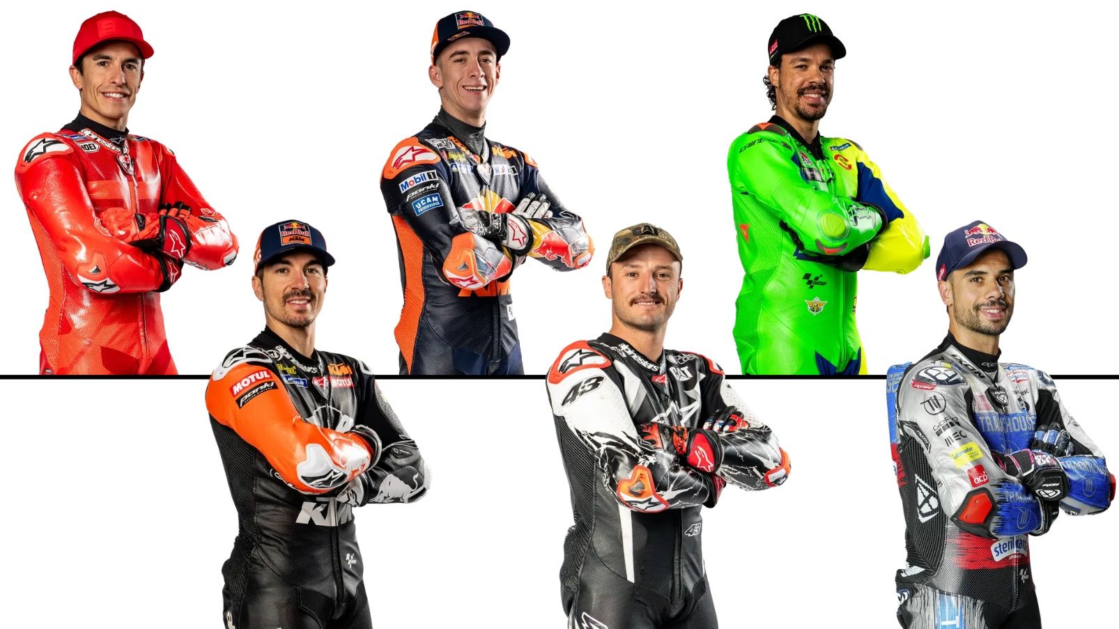 Maverick Viñales, Jack Miller, Miguel Oliveira, Marc Márquez, Pedro Acosta y Franco Morbidelli se despiden de sus equipos tras MotoGP 2024