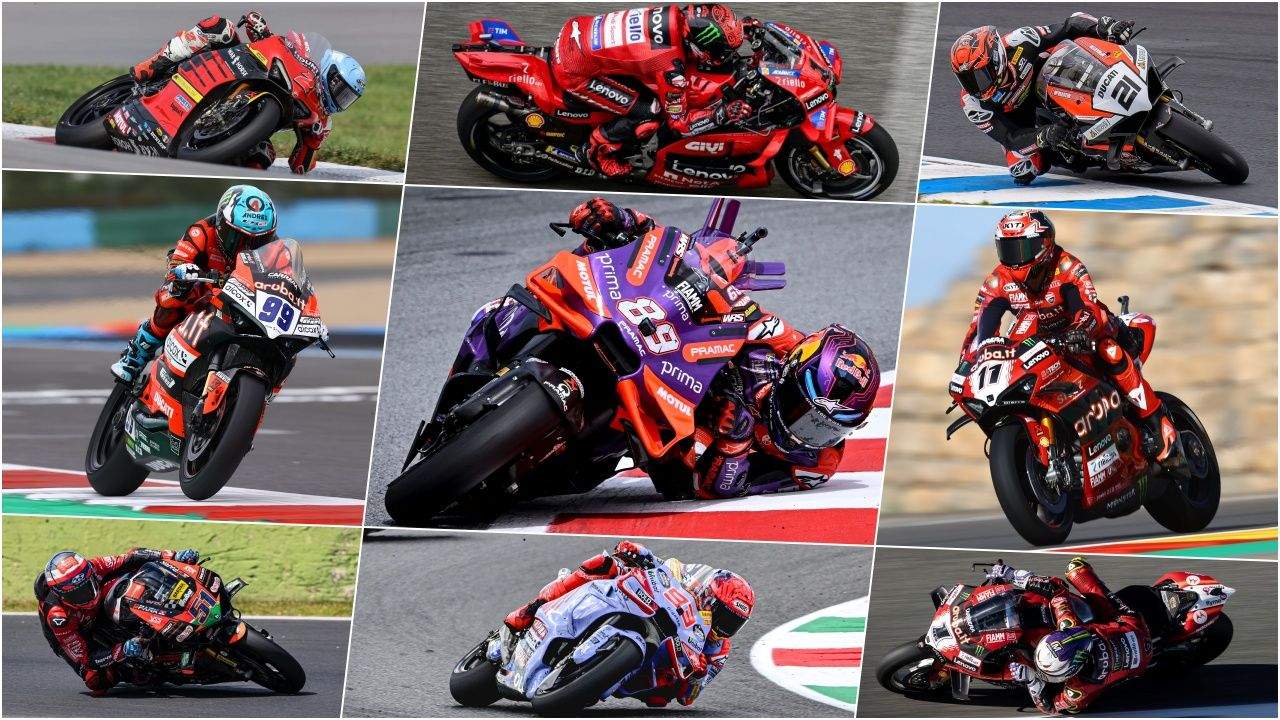 Josh Herrin, Adrián Huertas, Michele Pirro, Pecco Bagnaia, Jorge Martín, Marc Márquez, Josh Waters, Nicolò Bulega y Álvaro Bautista, protagonistas con Ducati en 2024