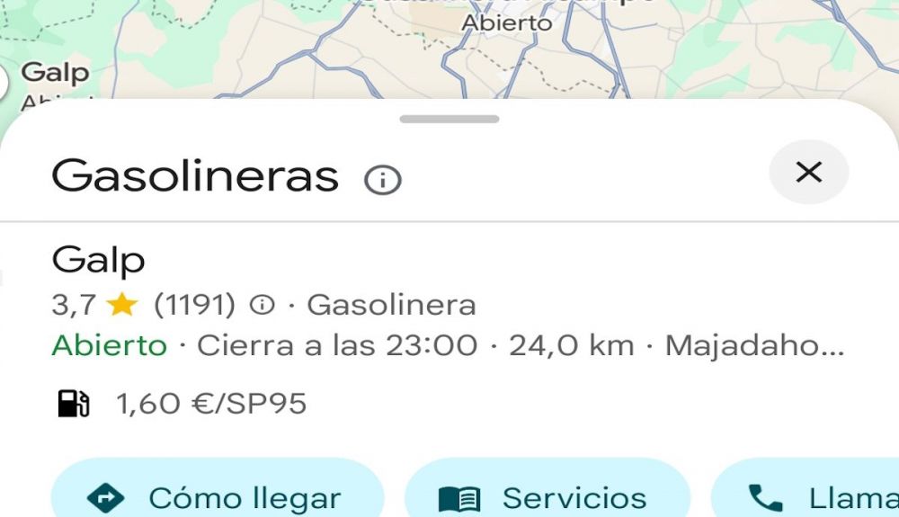 Comparador de precios de gasolineras en Google Maps Comparador de precios de gasolineras en Google Maps
