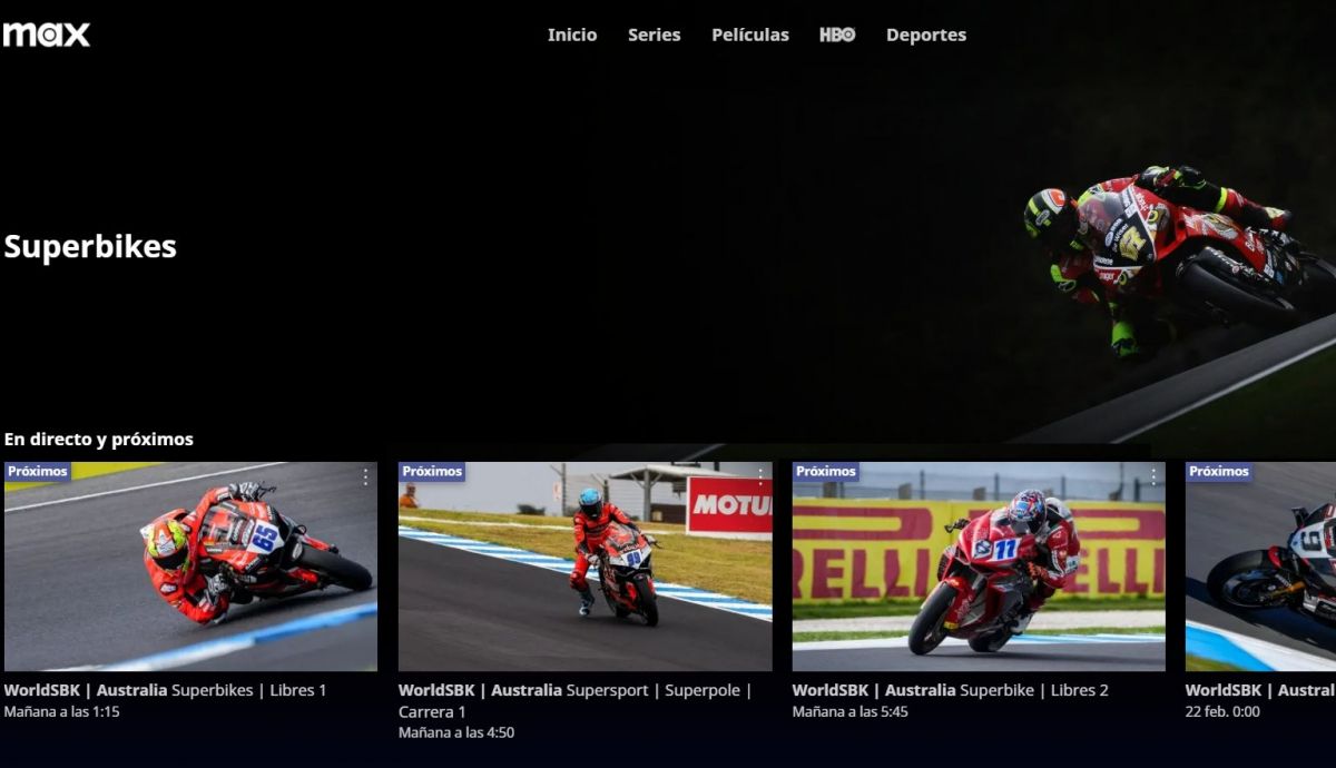 La plataforma Max emitirá el WorldSBK 2025 en directo y bajo demanda