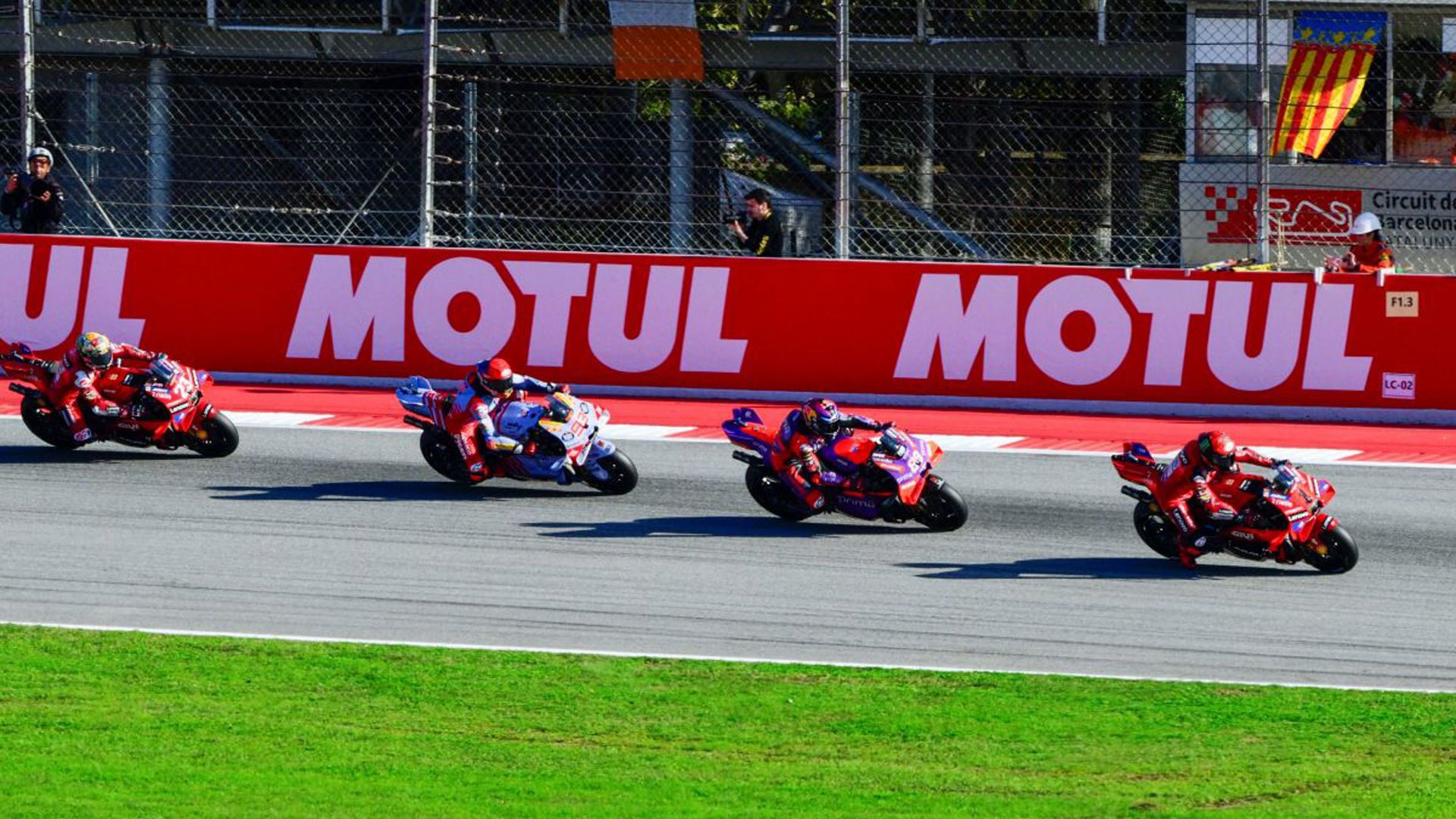 Pecco Bagnaia, Jorge Martín, Marc Márquez y Enea Bastianini, en el MotoGP Solidario de 2024