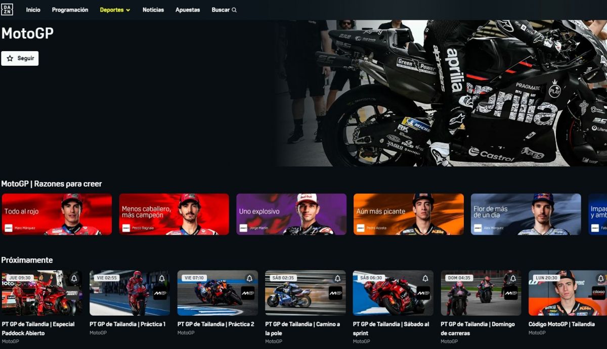 Parrilla de contenidos de MotoGP 2025 en DAZN Parrilla de contenidos de MotoGP 2025 en DAZN