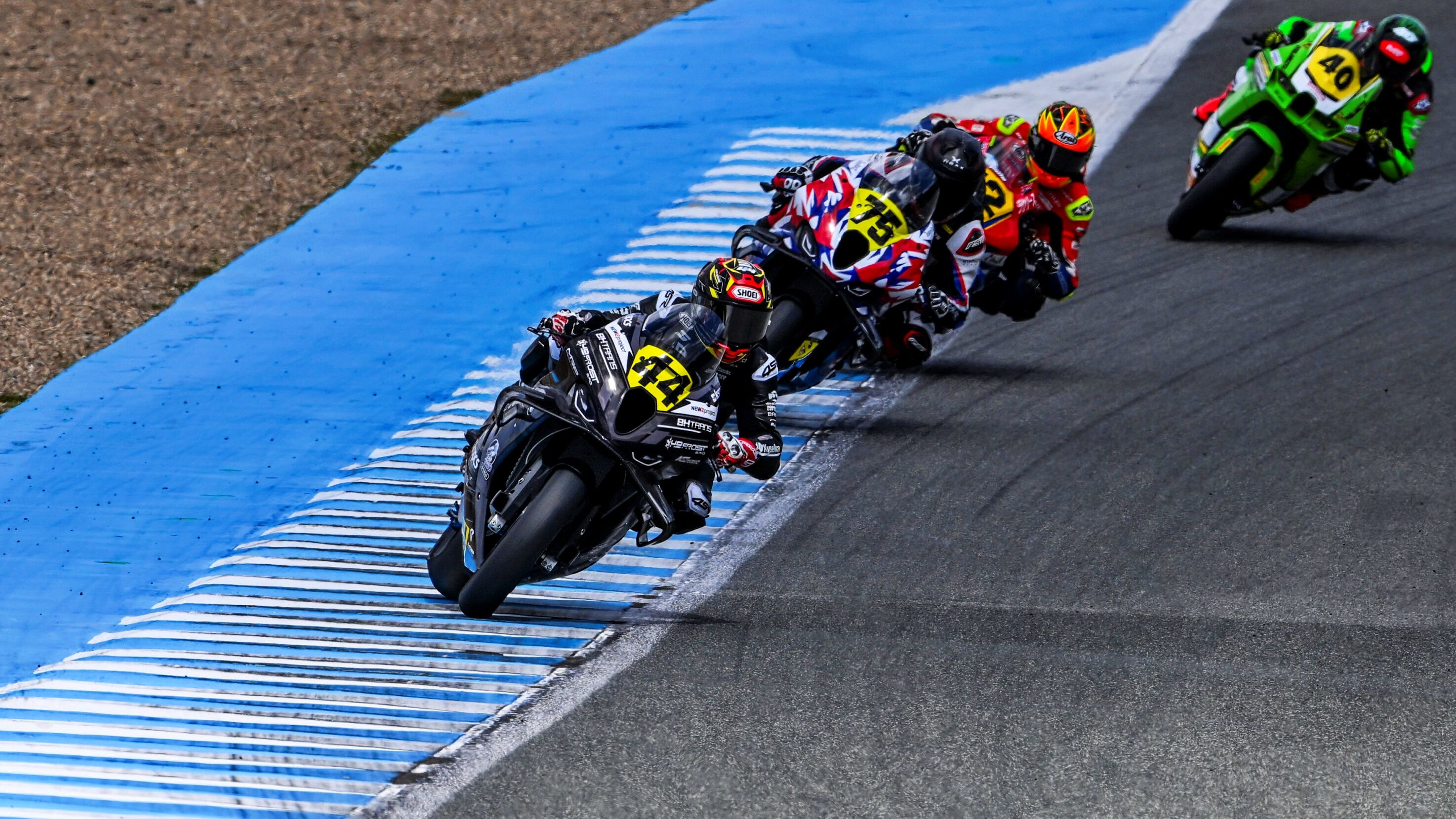 Steven Odendaal, Ivo Lopes, Borja Gómez y Román Ramos en el ESBK Superbike 2025 en Jerez