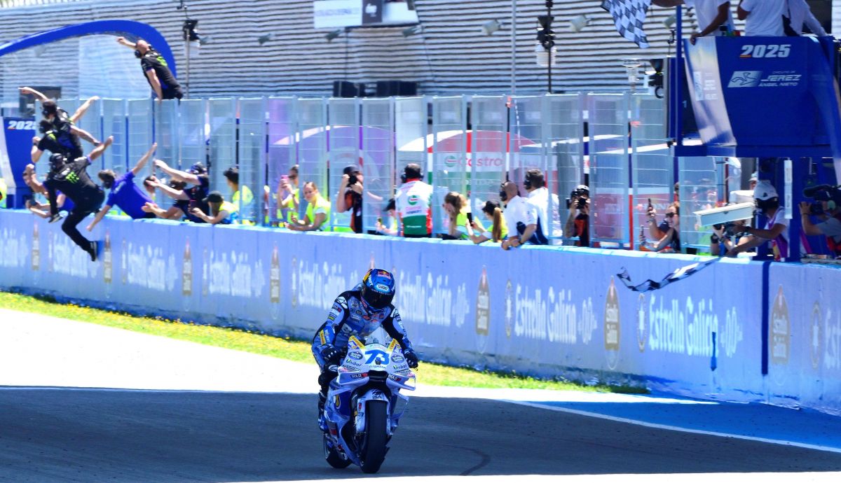 Álex Márquez cruza meta y se convierte en ganador en categoría reina, MotoGP Jerez 2025 Álex Márquez cruza meta y se convierte en ganador en categoría reina, MotoGP Jerez 2025