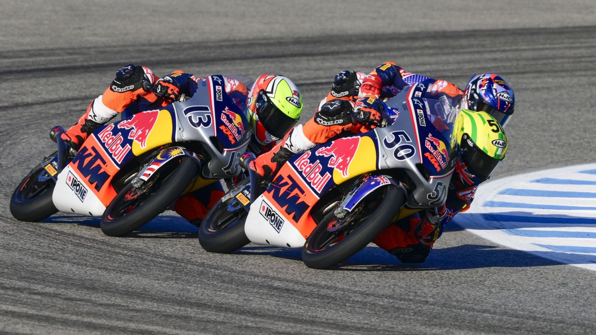 Carter Thompson logró su primer triunfo en la MotoGP Rookies Cup ante Hakim Danish