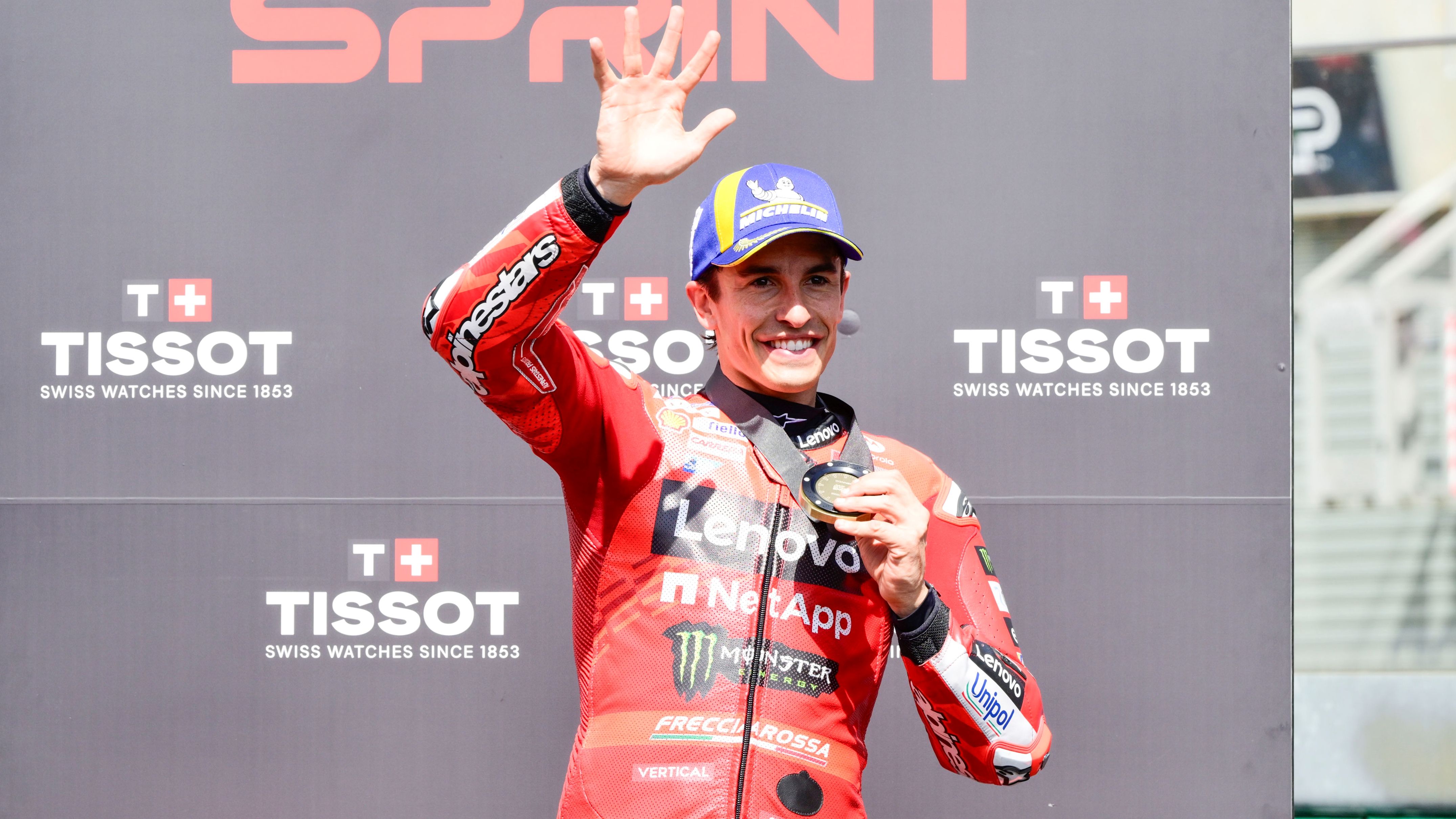 Marc Márquez en el podio Sprint del GP de Francia de MotoGP 2025 en Le Mans