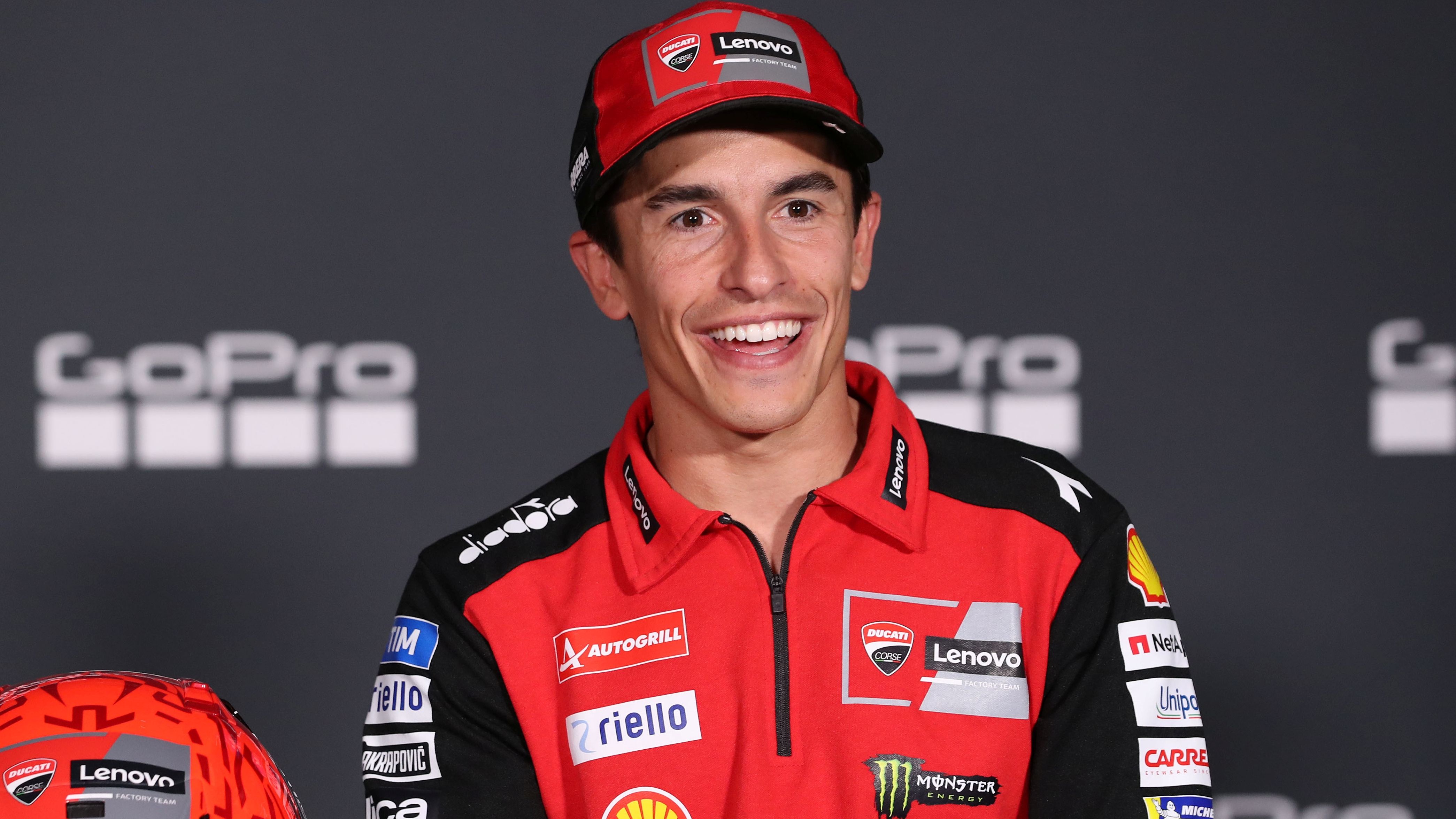 Marc Márquez durante la rueda de prensa del GP de Aragón de MotoGP 2025 en Motorland