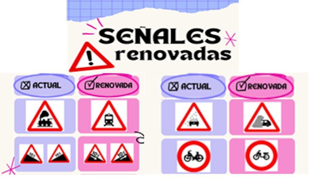 Algunas de las nuevas señales renovadas de la DGT