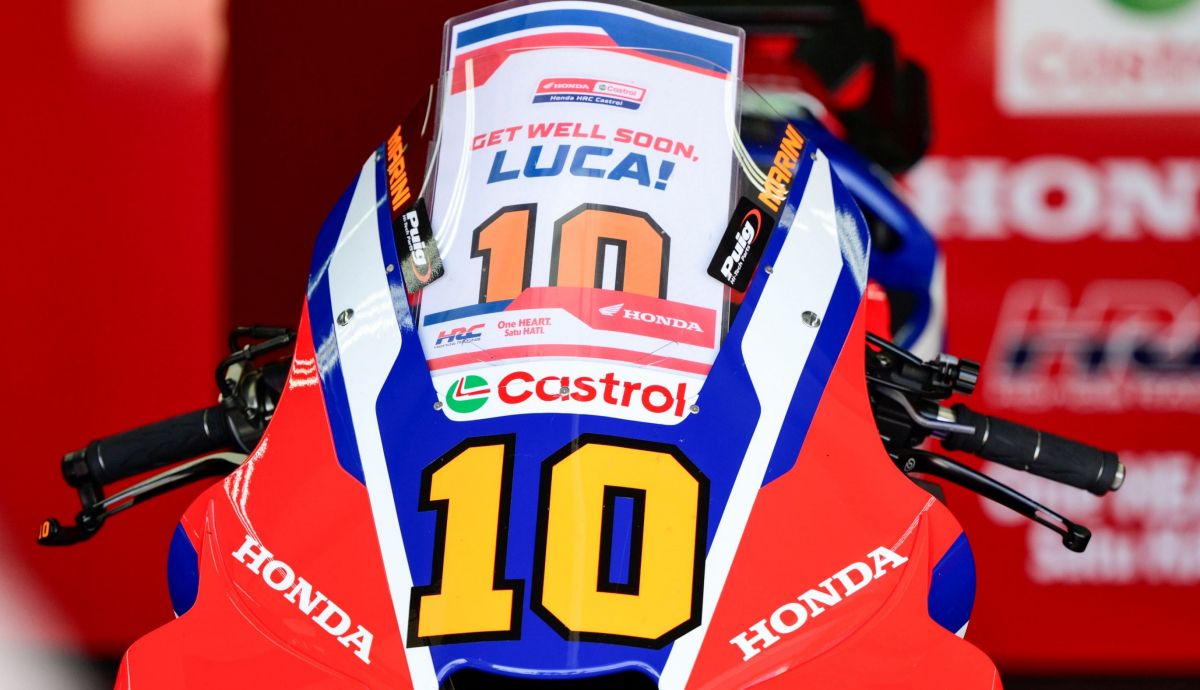 El mensaje del Honda HRC Castrol a Luca Marini en Motorland
