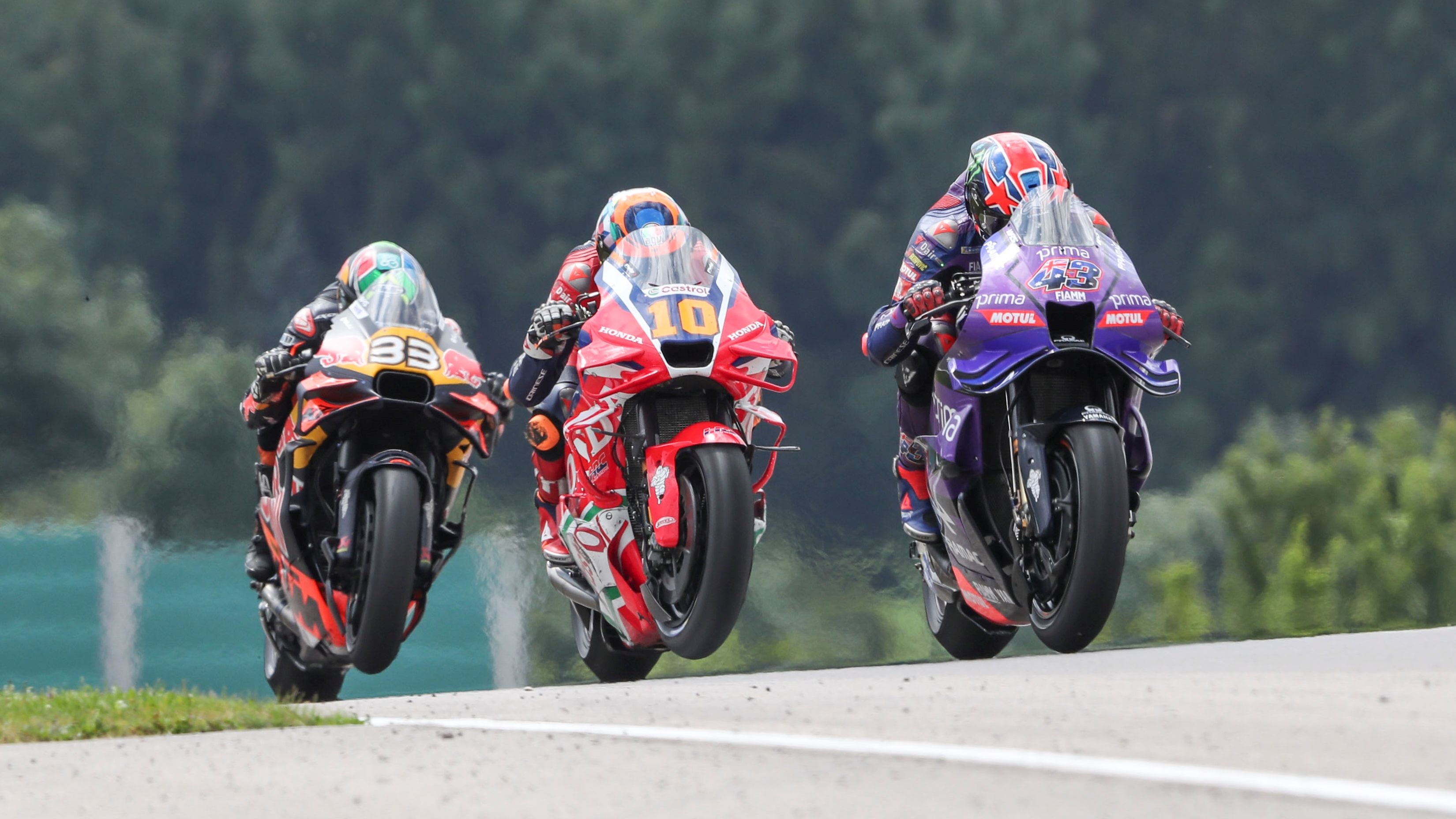 Jack Miller seguido por Luca Marini y Brad Binder, MotoGP Alemania 2025