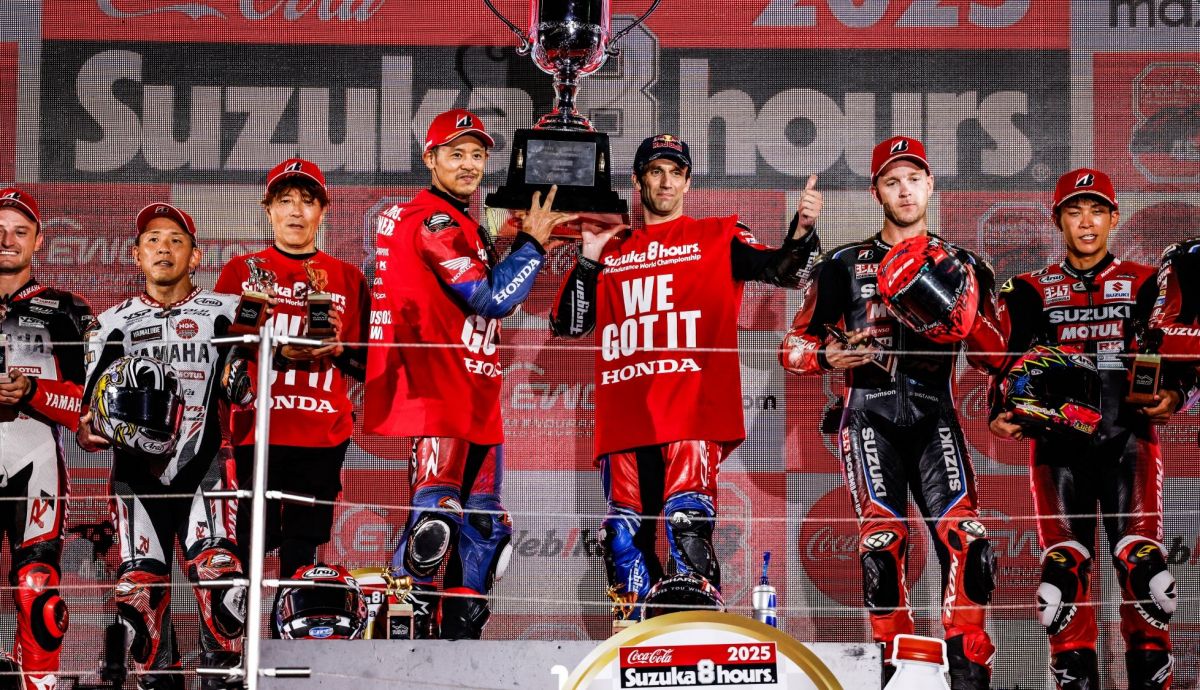 Honda HRC en el podio de las 8 horas de Suzuka 2025 junto a Yamaha y Yoshimura SERT