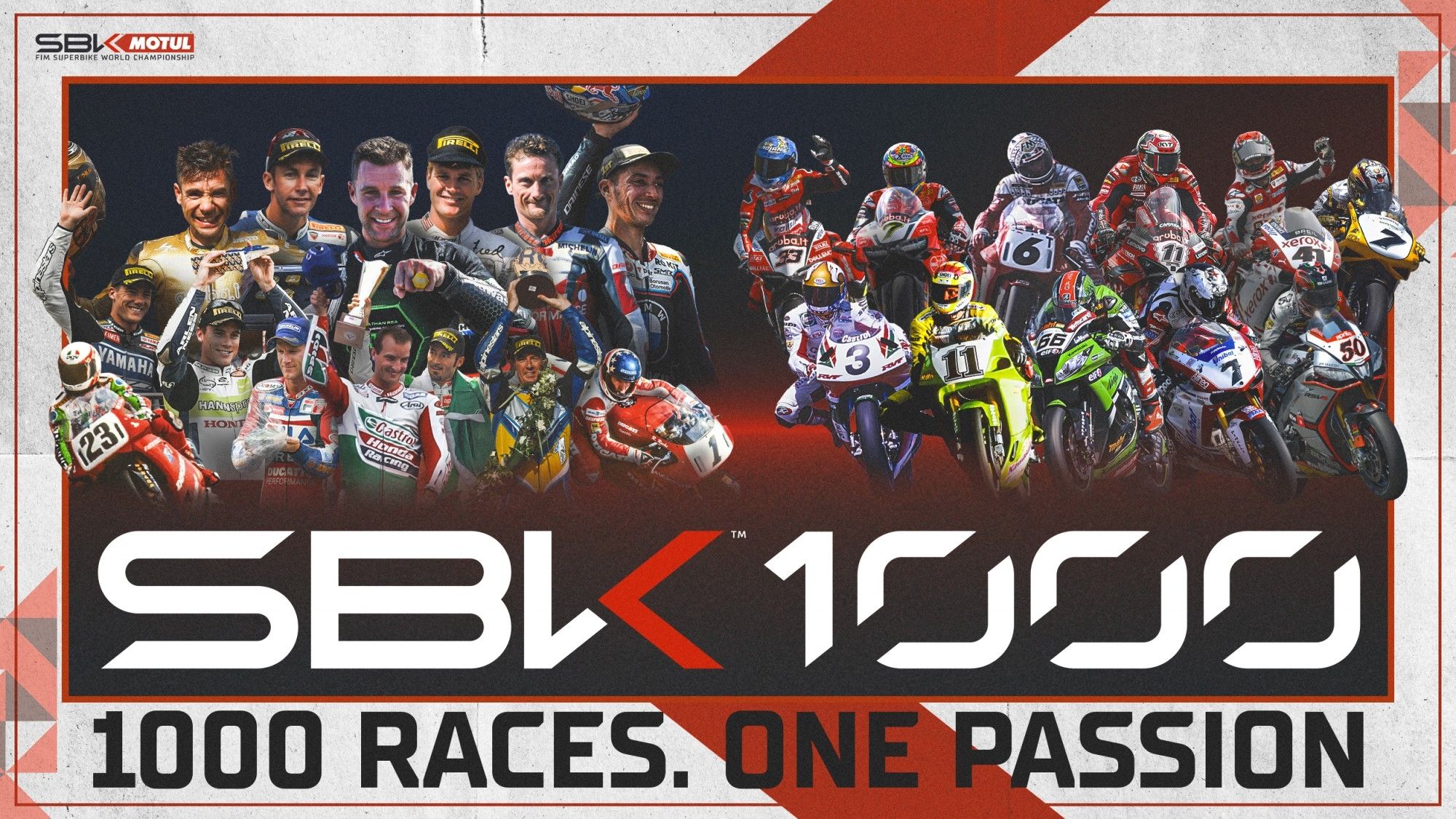 Collage conmemorativo de las 1.000 carreras del Mundial de Superbike, cortesía de WorldSBK