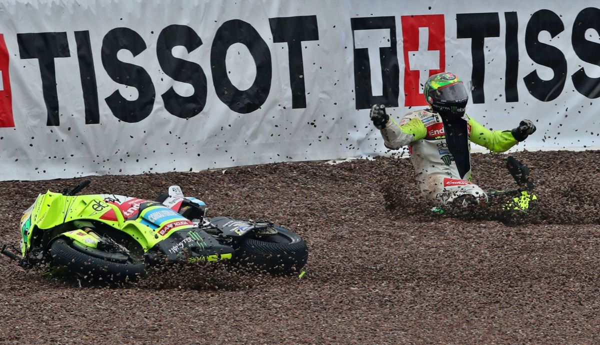 Franco Morbidelli sufrió una dura caída en Sachsenring