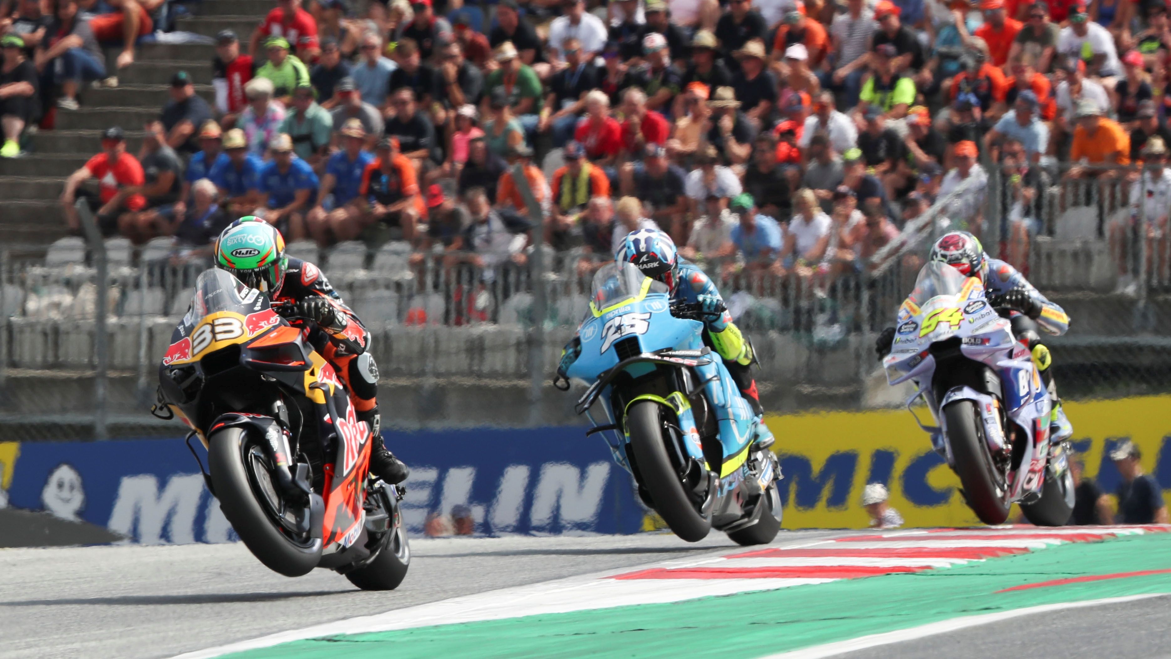 Brad Binder, Raúl Fernández y Fermín Aldeguer, MotoGP Austria 2025