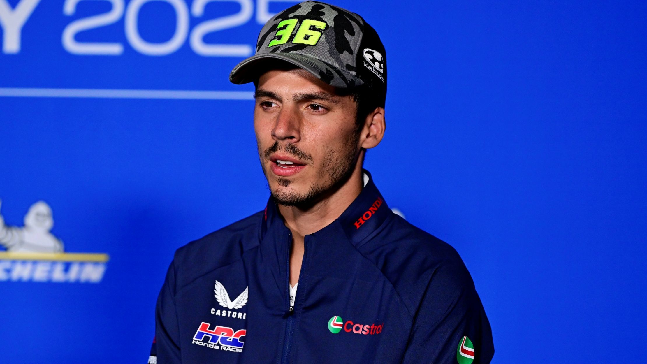 Joan Mir  en la rueda de prensa del Gran Premio de Hungría de MotoGP 2025