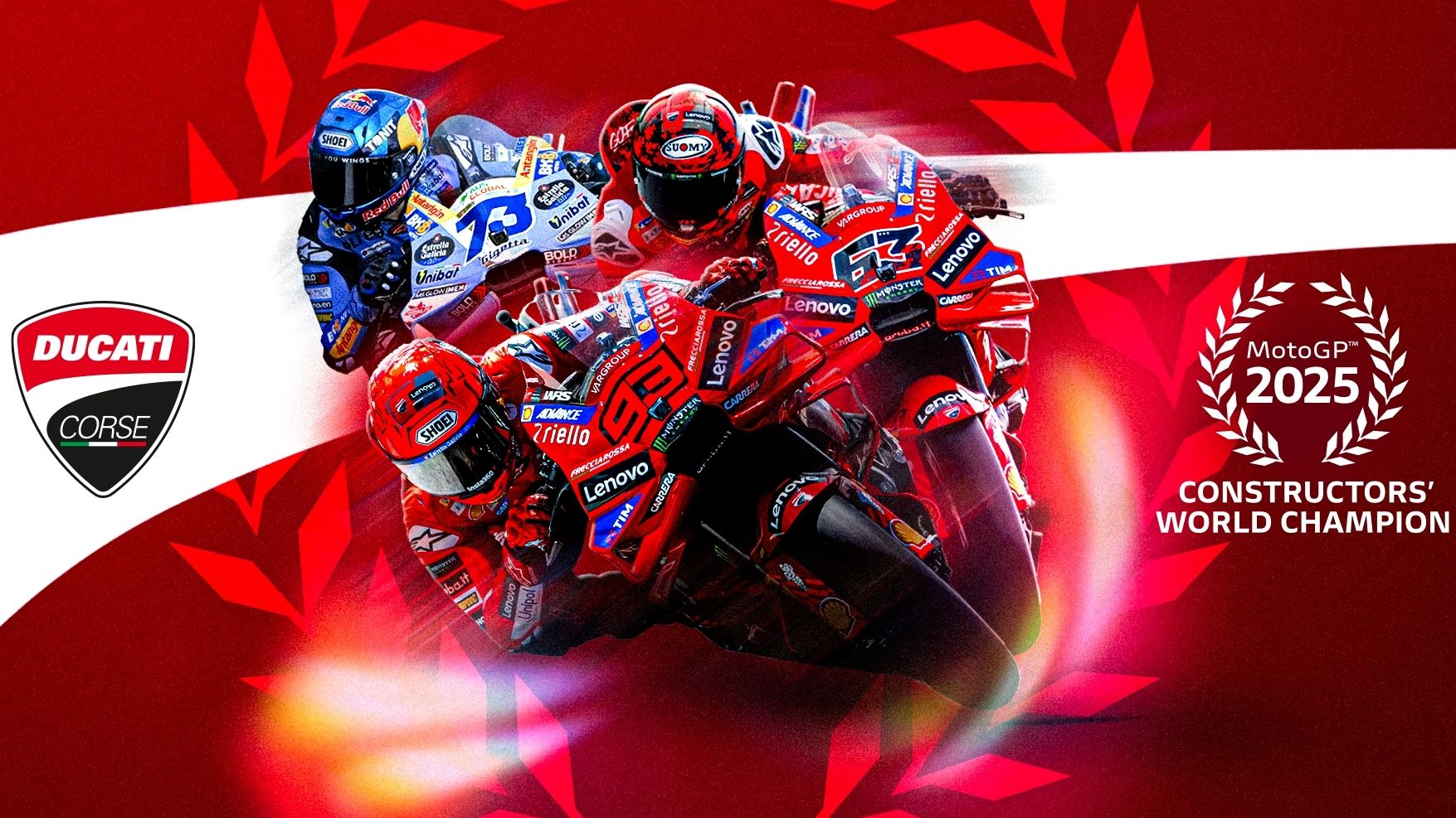 Ducati ha conseguido el título de constructores de MotoGP 2025 gracias a Marc Márquez, Álex Márquez y Pecco Bagnaia